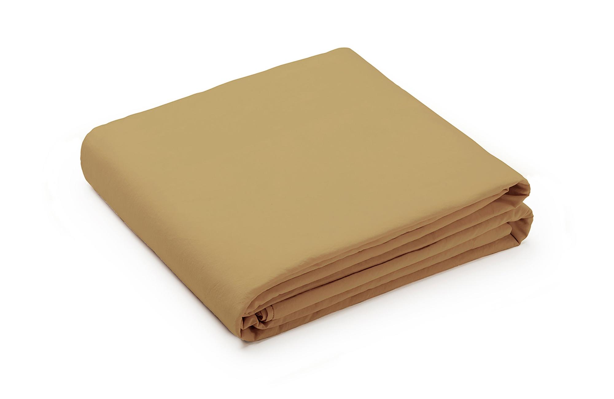 Sábana encimera wash grament percal 200 hilos amarillo mostaza cama de 105 cm