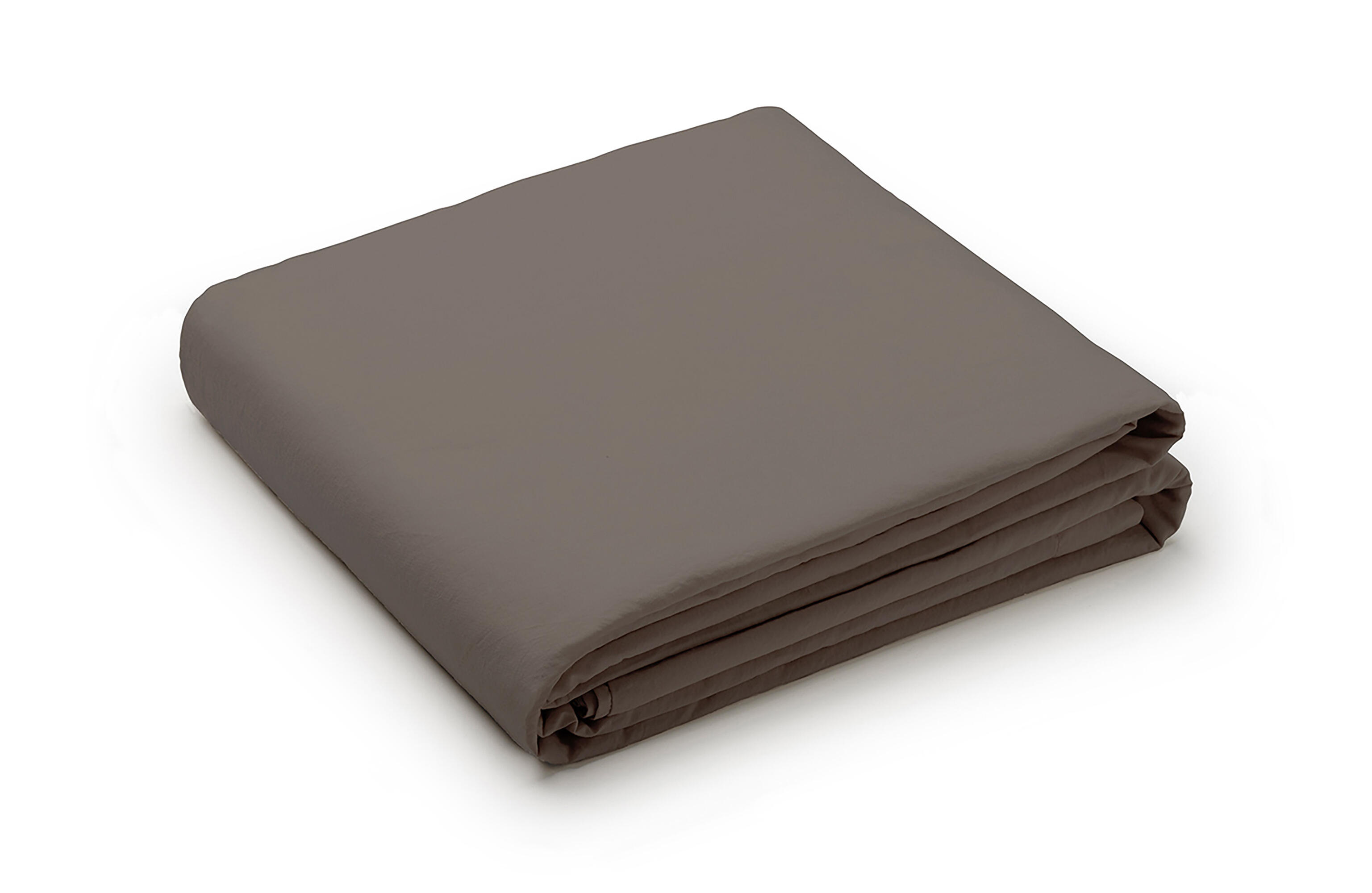 Sábana encimera wash grament percal 200 hilos marrón topo para cama de 150 cm