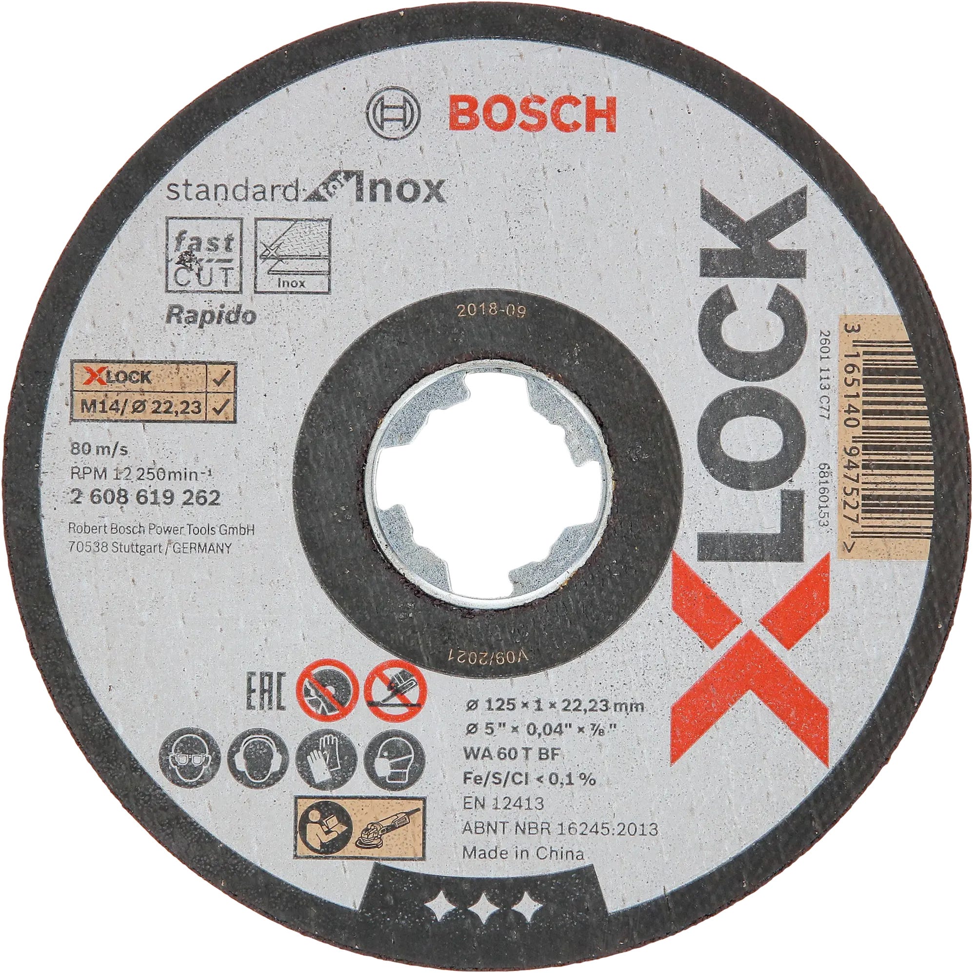 Disco abrasivo profesional para corte inox-metal, espesor 2,5 mm y ø 125 mm  / 50330125
