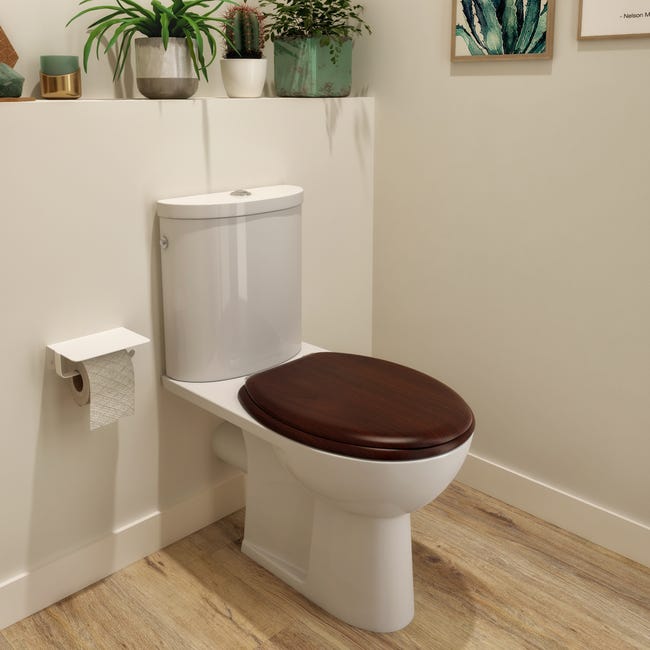 Tapa WC SENSEA Purity amortiguada nogal | Leroy Merlin