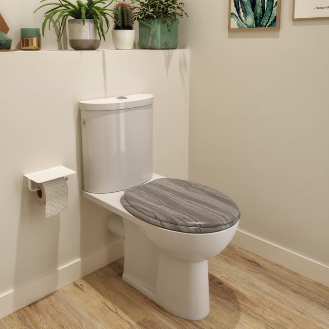 Tapa WC amortiguada SENSEA Purity oval roble gris