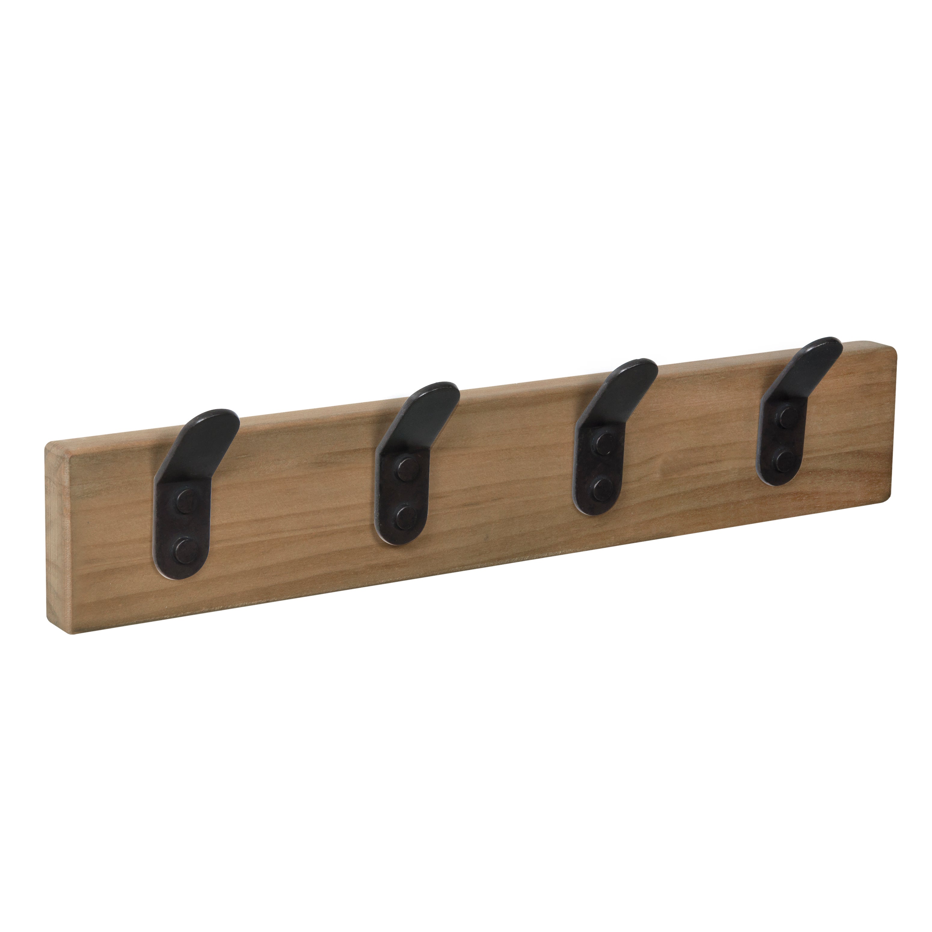 Perchero de pared de madera natural multicolor con 6 ganchos