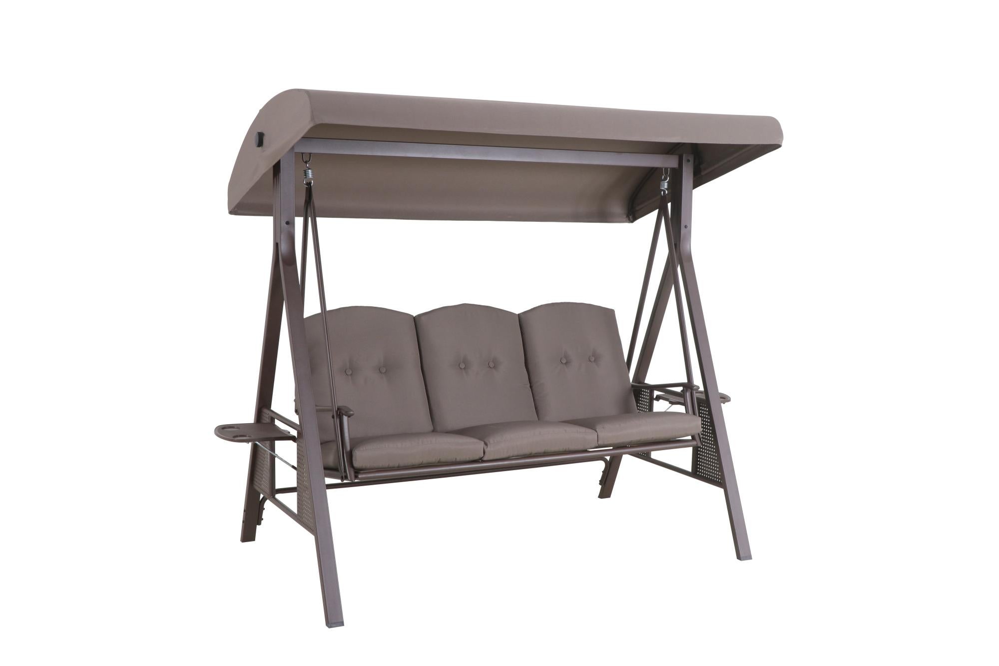 Balancín de jardín de metal naterial marrón 206x118x184 cm de la marca Sin marca