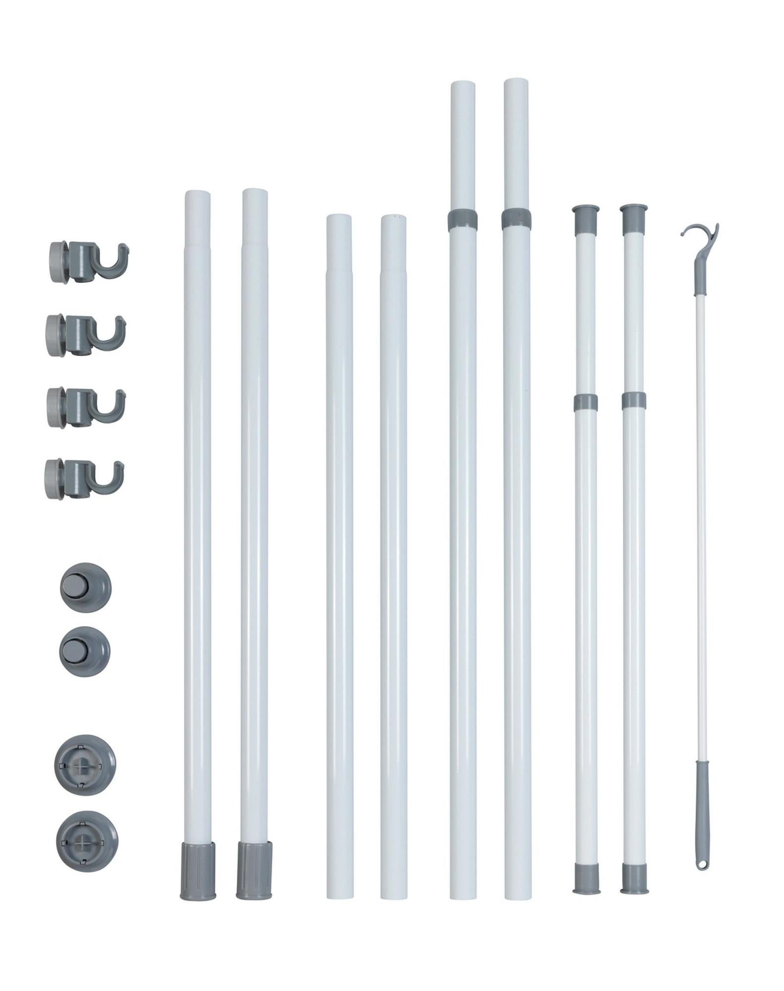 Sistema Armadio Telescopico HERKULES Basic Nero - Regolabile 75-120 X 165-300 Cm, Aste In Acciaio, Montaggio Senza Viti