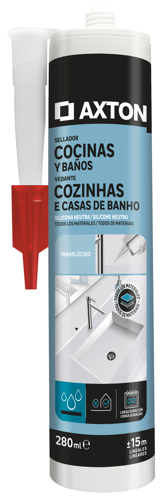 Pattex Silicona para sanitarios Baño Sano (Blanco, 280 ml)