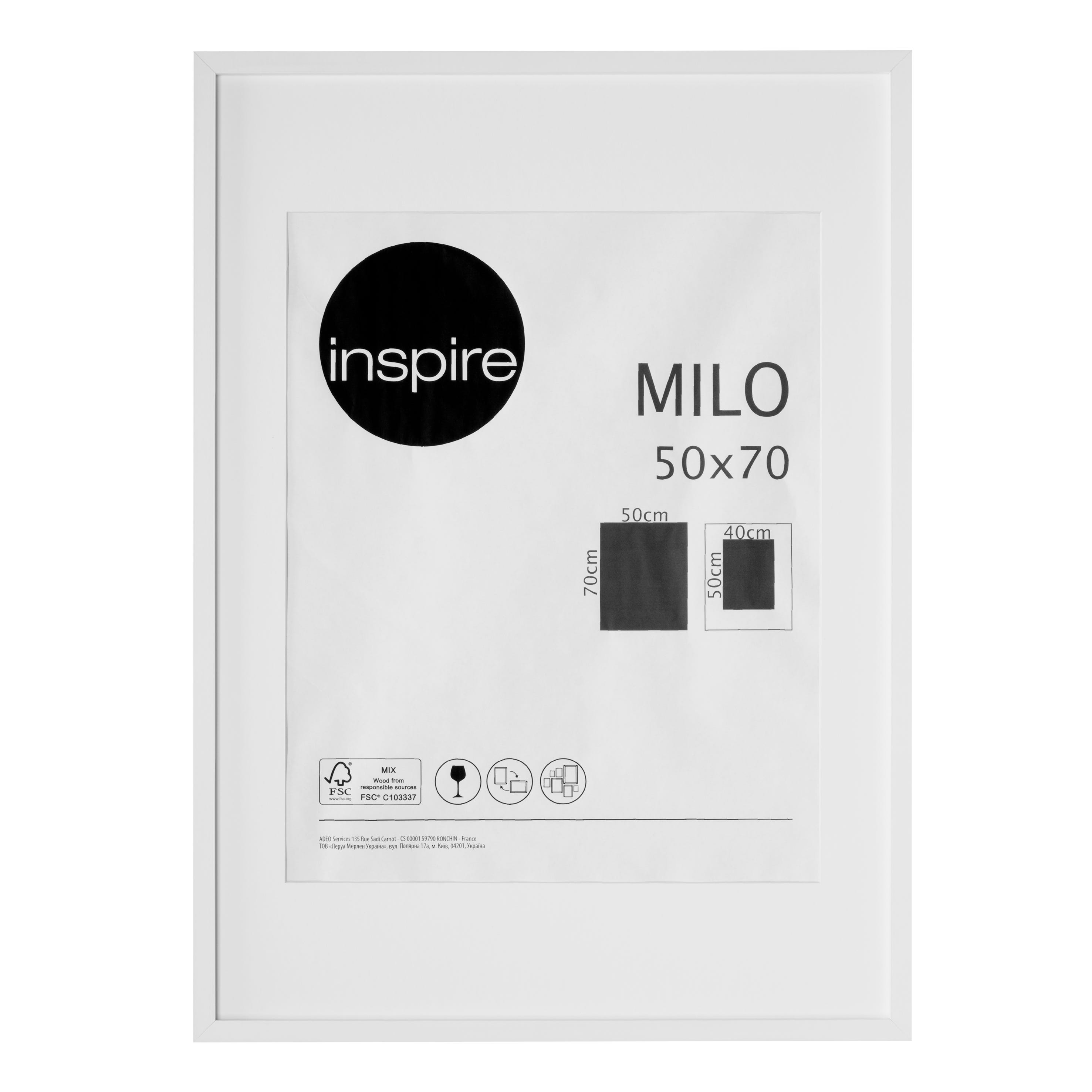 Marco con passe partout INSPIRE Milo roble 50 x 70cm