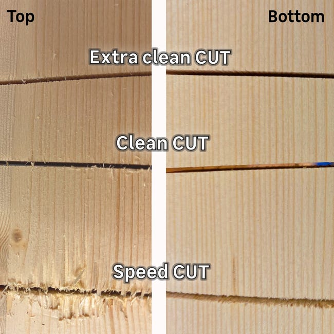 3 Hojas de sierra para maderas de espesor entre 5 y 135 mm. 6 TPI
