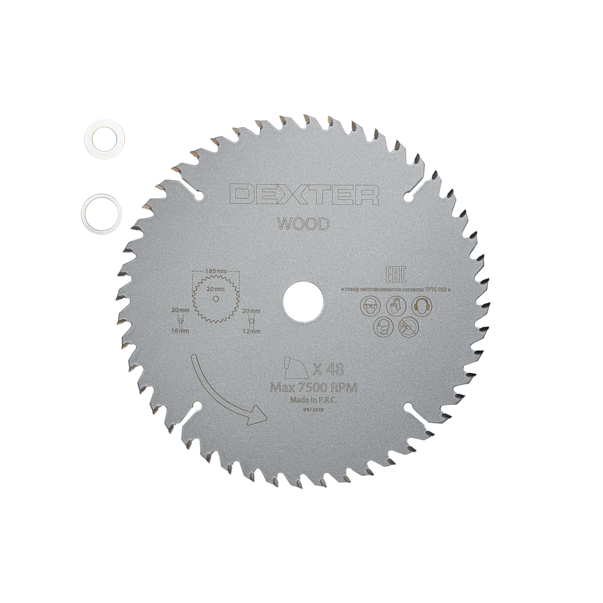 Disco de sierra circular dexter para madera, 185 x 20 mm y 48 dientes