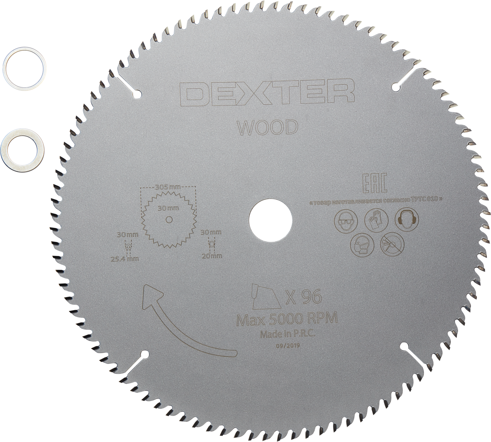 Disco de sierra circular dexter para madera, 305 x 30 mm y 96 dientes