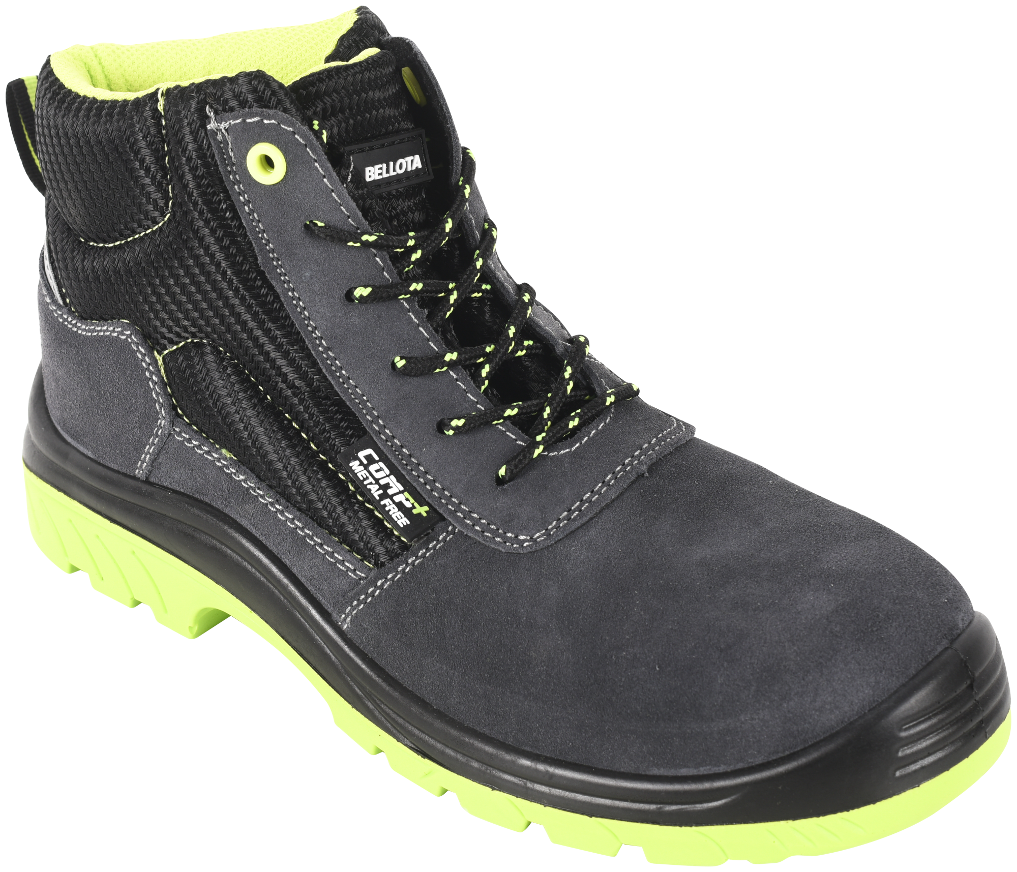 Bota serraje bellota t42 gris y verde