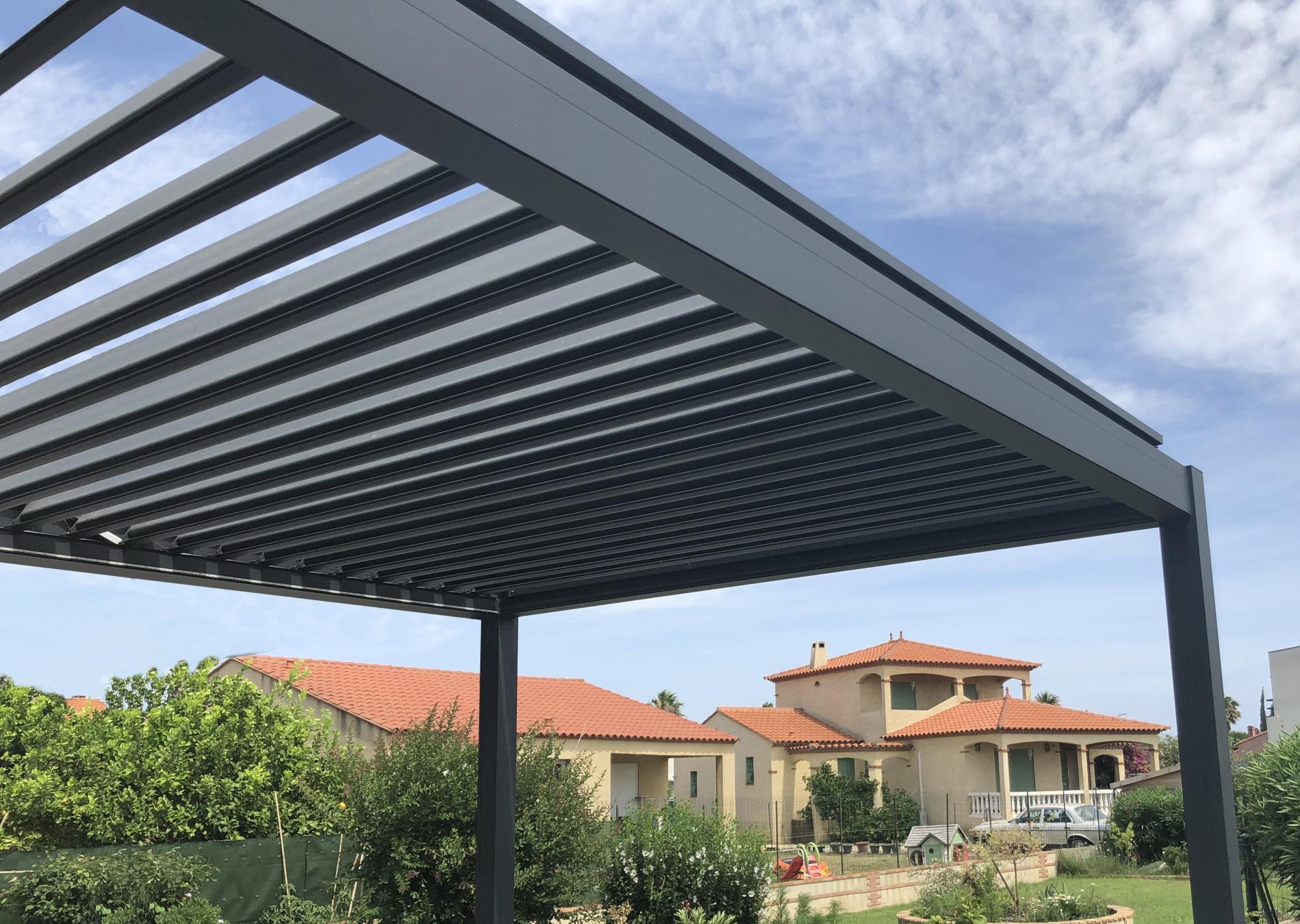 Pérgola motorizada Cocoon 2 3x3 m gris antracita Leroy Merlin