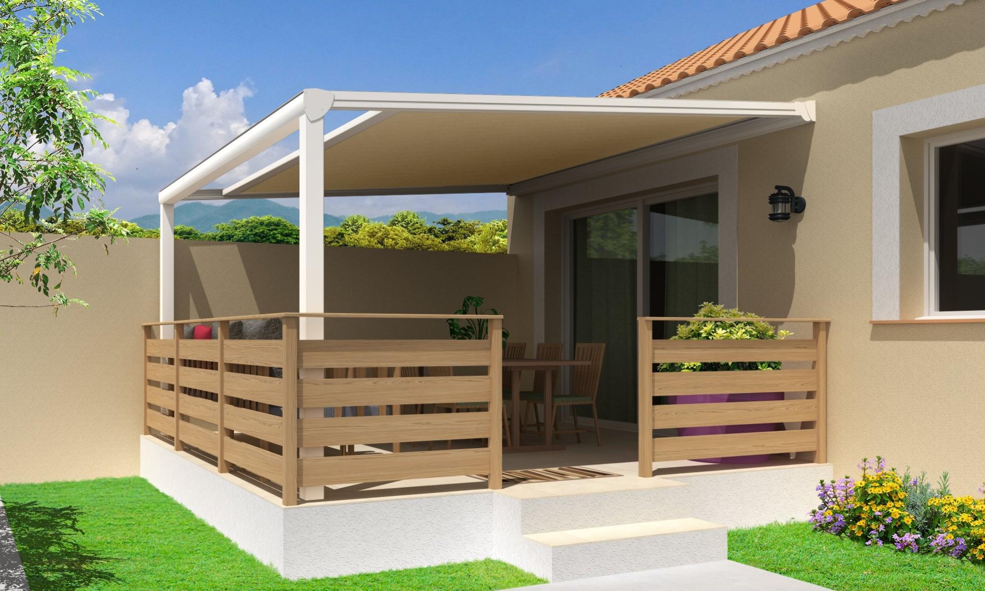 Pérgola motorizada de aluminio Harmonie blanco de 400x400 cm Leroy Merlin