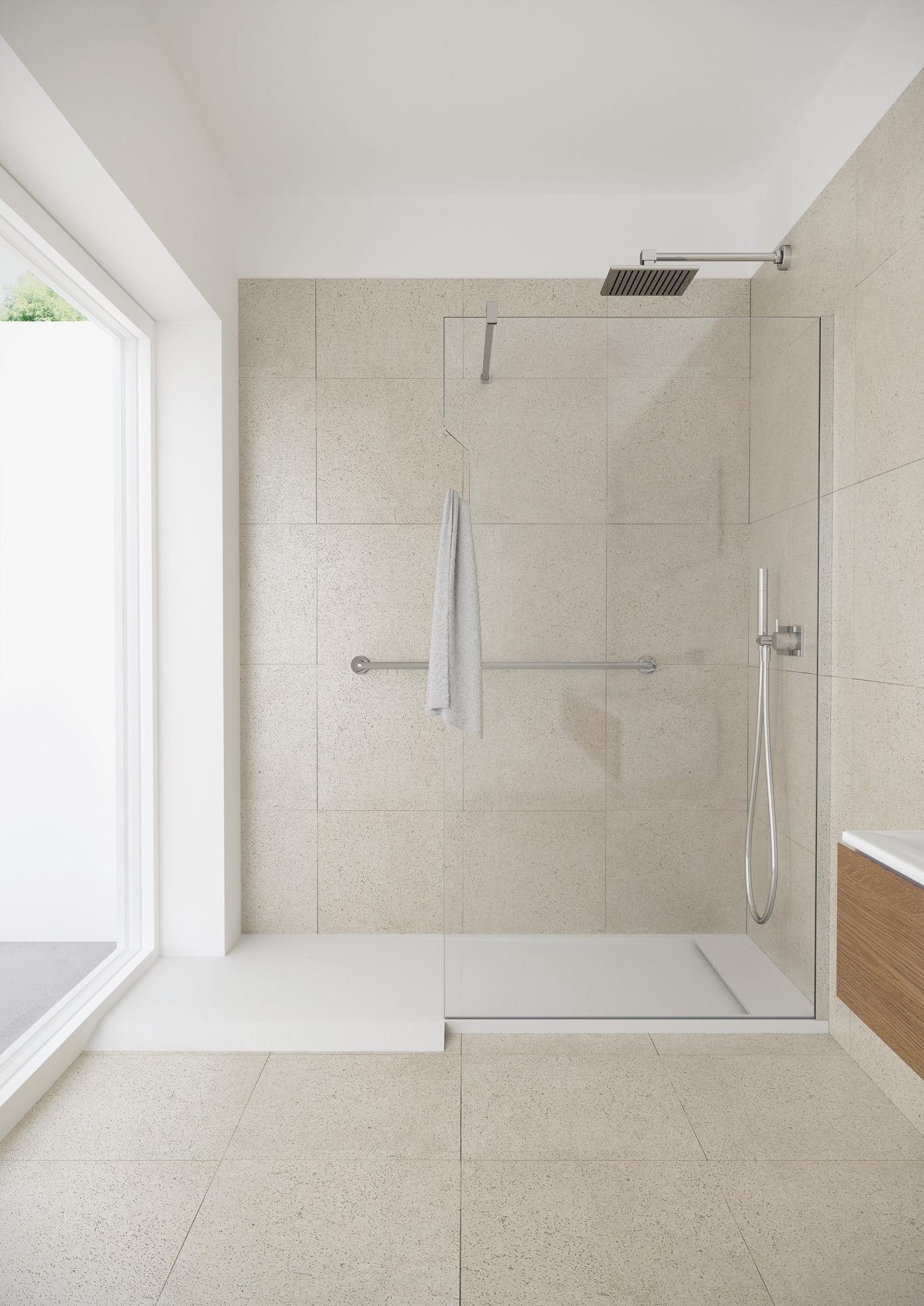 Rampa acceso plato ducha blanco 40x14 cm