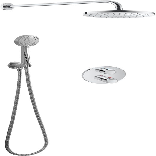 Conjunto de ducha empotrado termostático HANSGROHE Vernis gris / plata