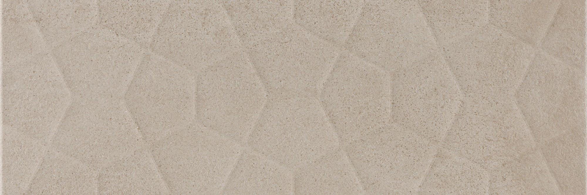 Azulejo cerámico Powder efecto relieve, cemento beige 40x120 cm ARGENTA ...