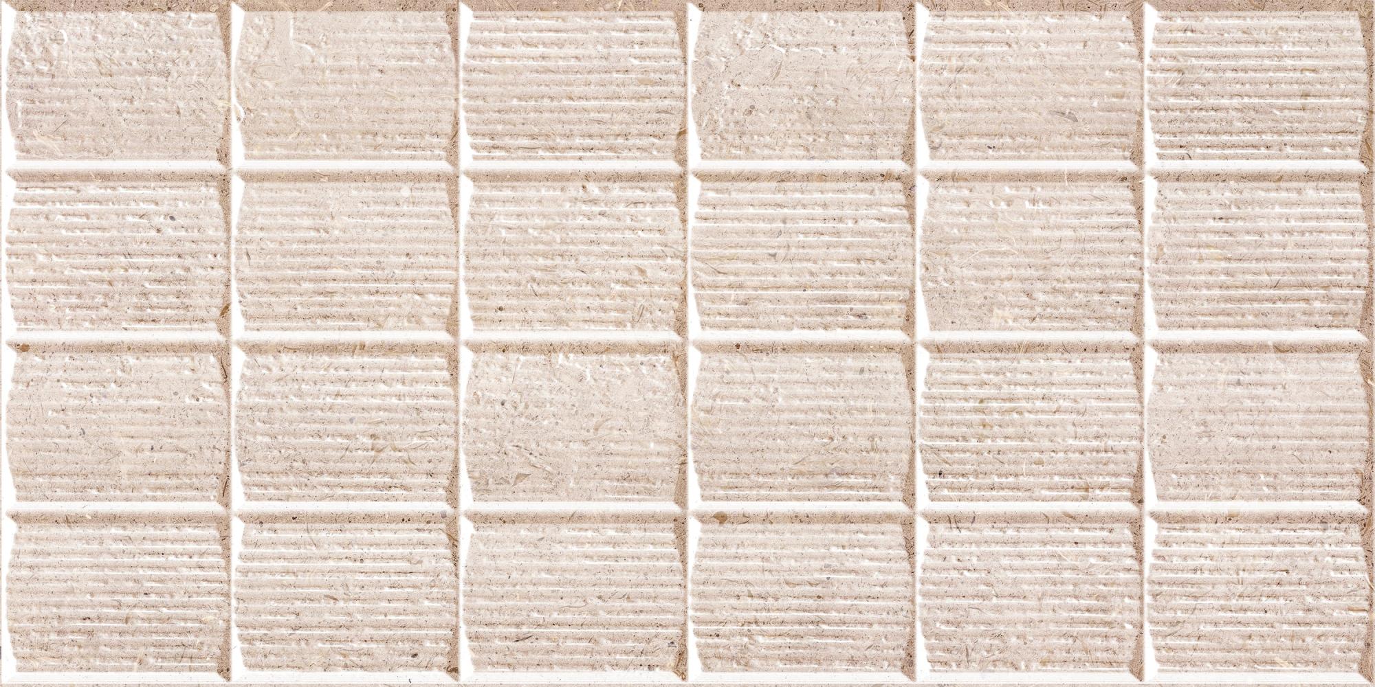 Azulejo cerámico soap stone efecto piedra  relieve mosaico beige 30x60cm argenta de la marca ARGENTA
