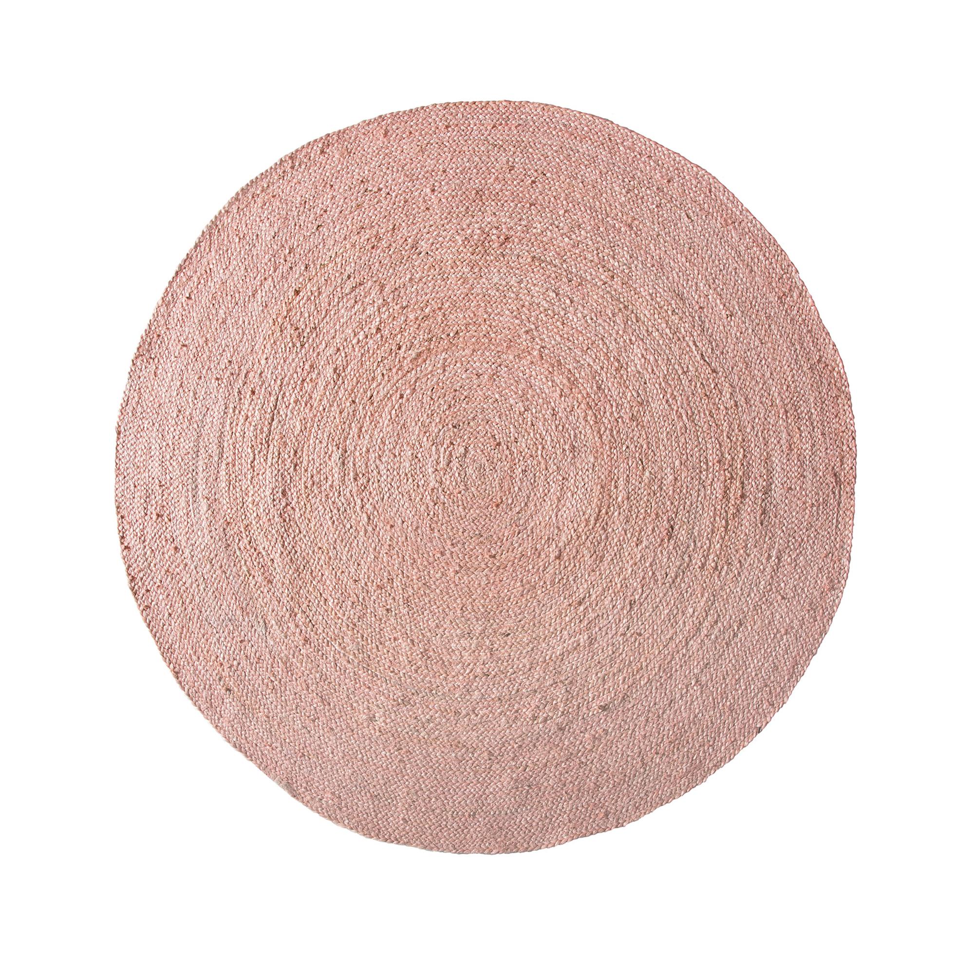 Alfombra yute yute redonda rosa redonda 140x140cm