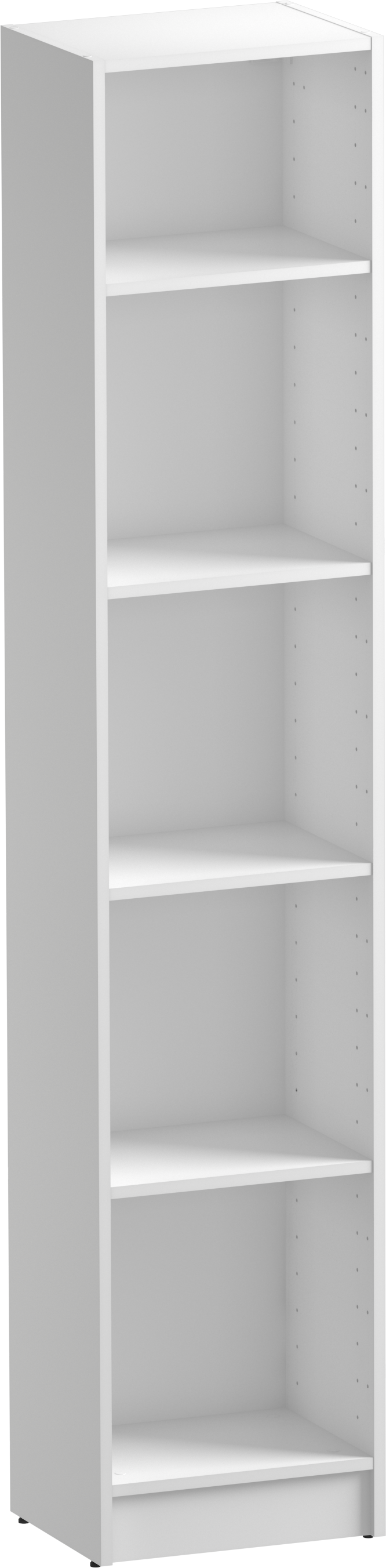 Librería estantería con cuatro baldas spaceo home blanco 40x200x30 cm