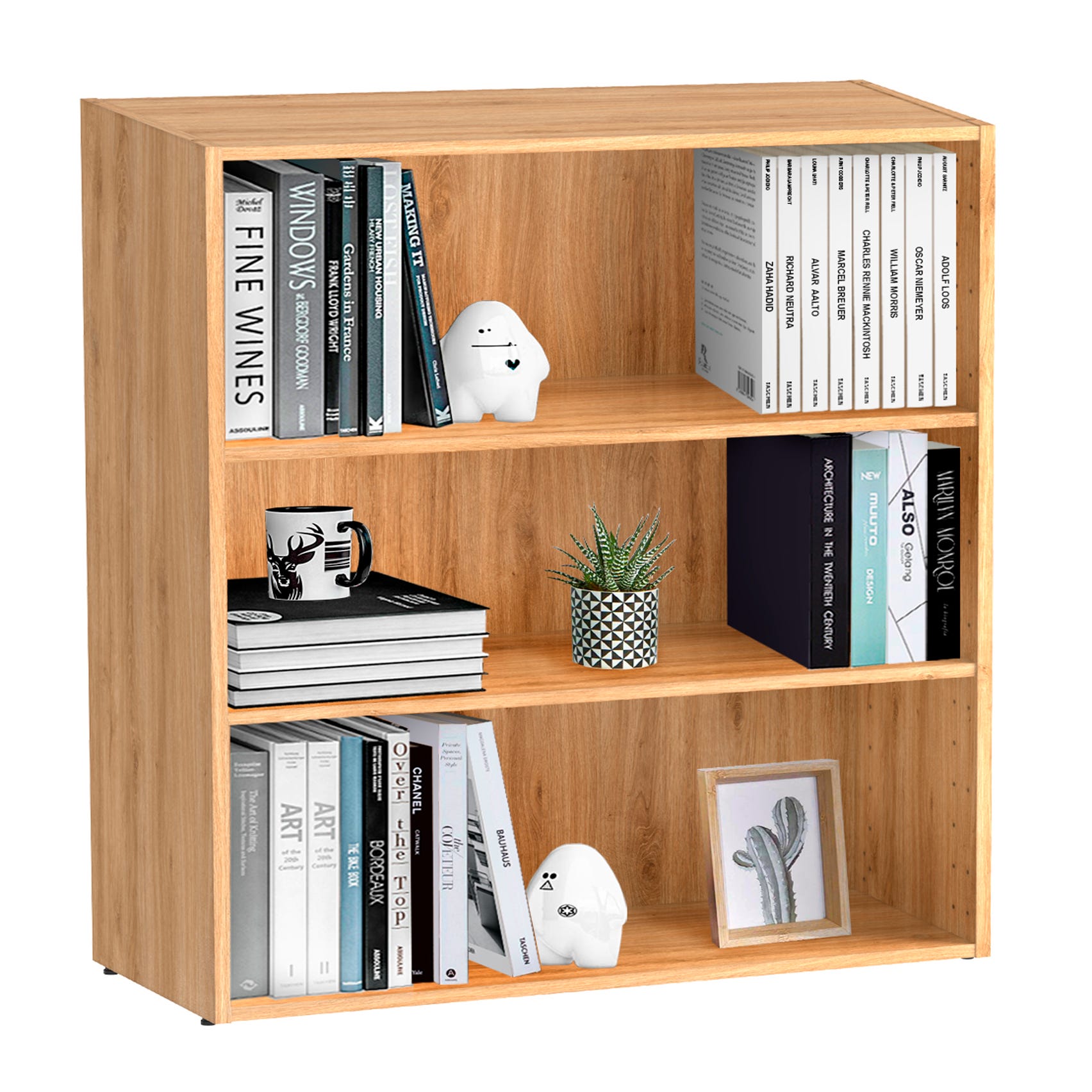Librería estantería con cuatro baldas SPACEO HOME blanco 40x200x30 cm