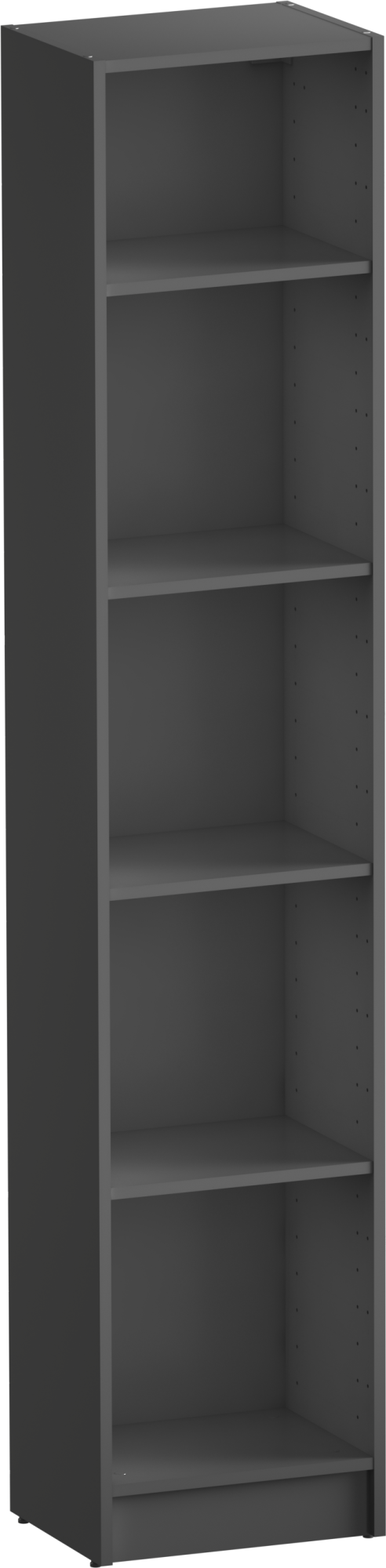 Librería estantería con cuatro baldas spaceo home gris 40x200x30 cm