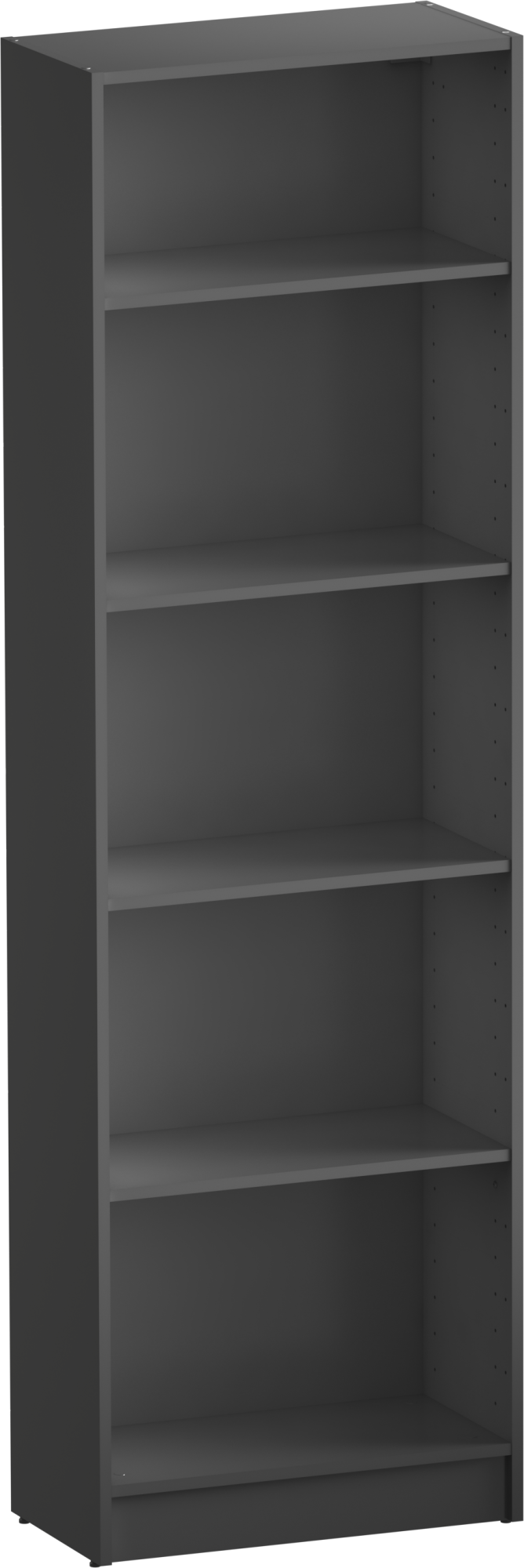 Librería estantería con cuatro baldas spaceo home gris 60x200x30 cm