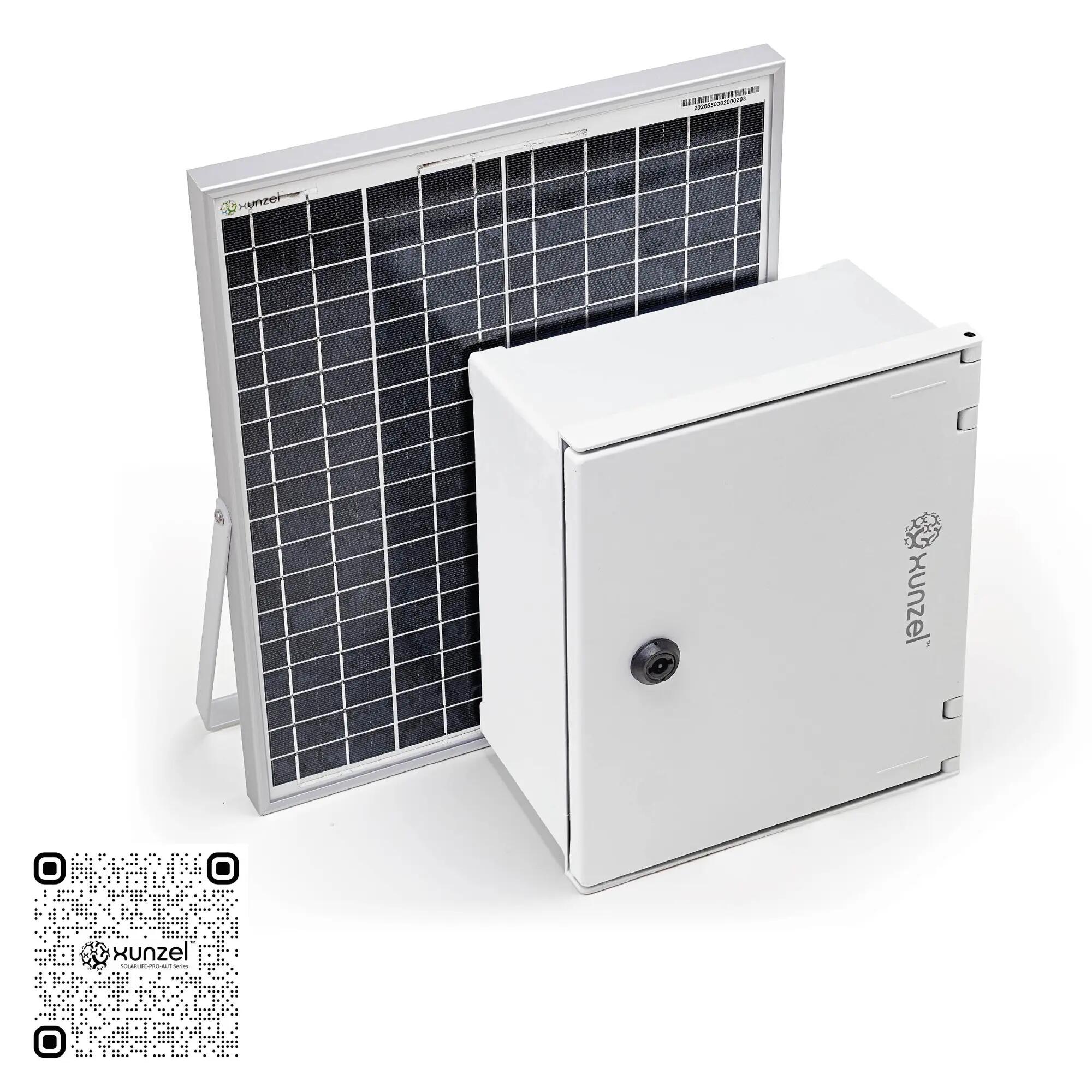 Kit solar premontado para automatismos 24v solarlife-pro-aut-xunzel-20w-24v