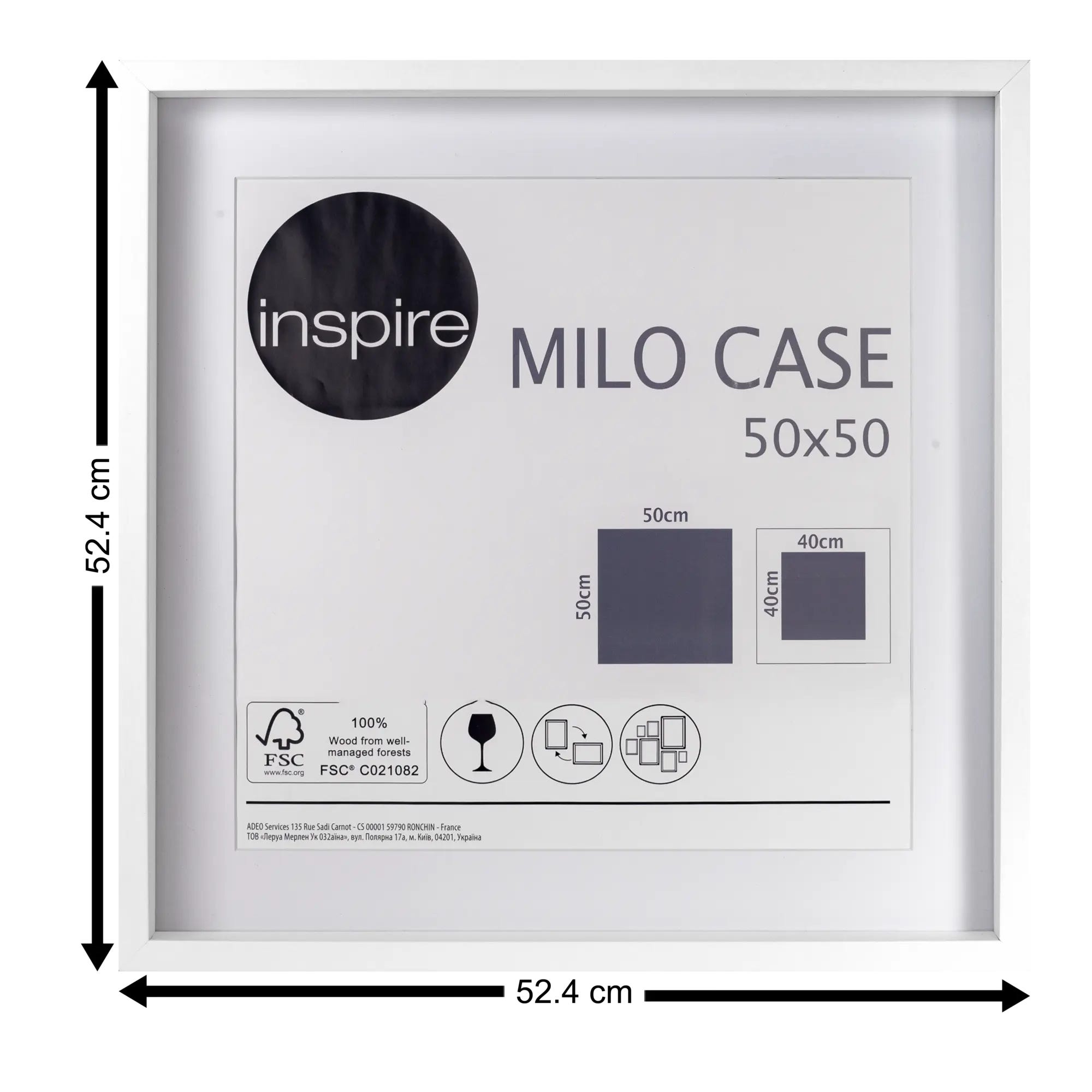 Marco con passe partout INSPIRE Milo blanco 50 x 50cm
