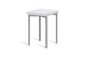 Mesa de cocina Alba en blanco, aluminio y cajón blanco br 100x60 cm