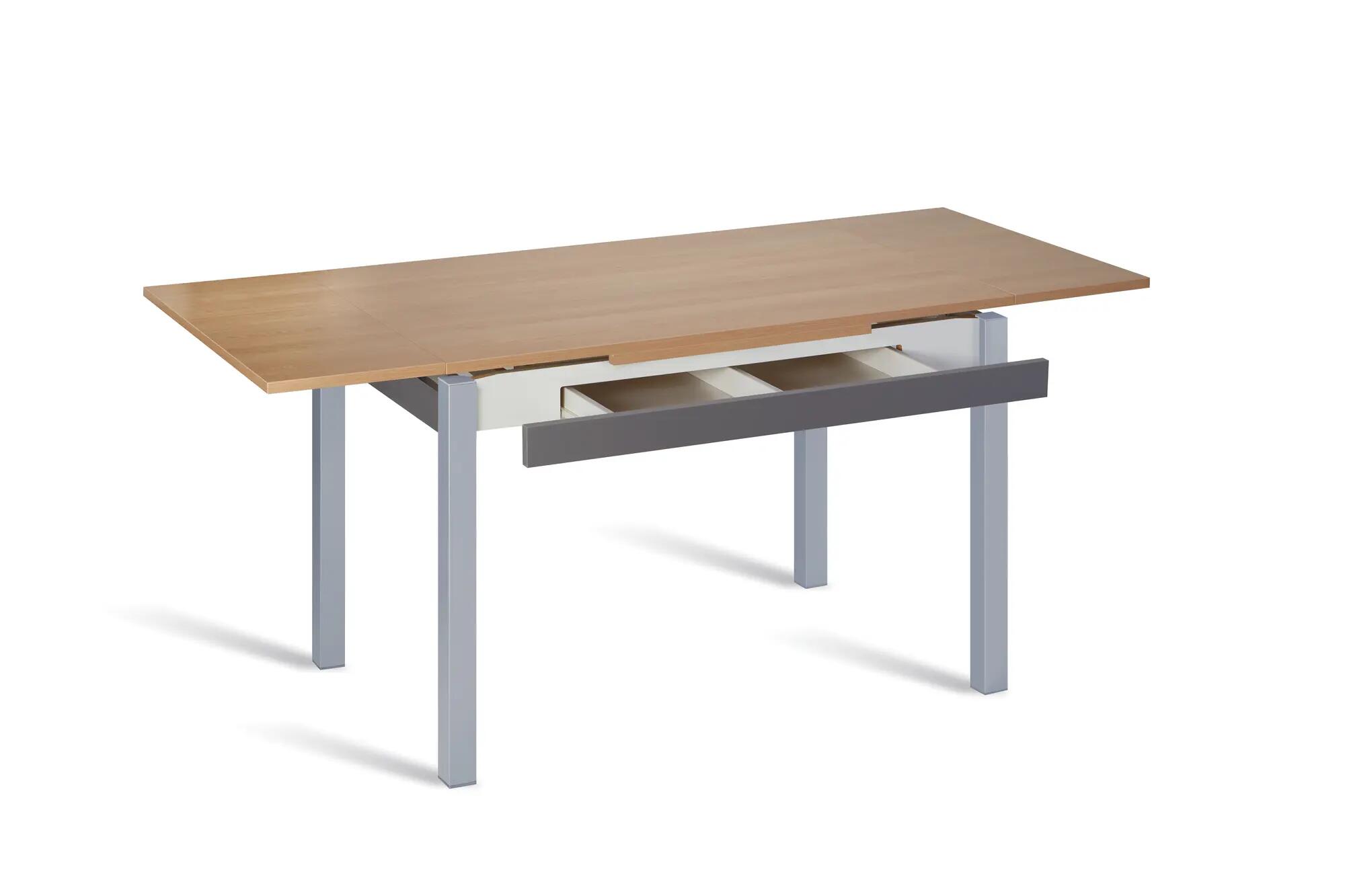 Mesa de cocina extensible madera hera de 100 a 160 cm beige