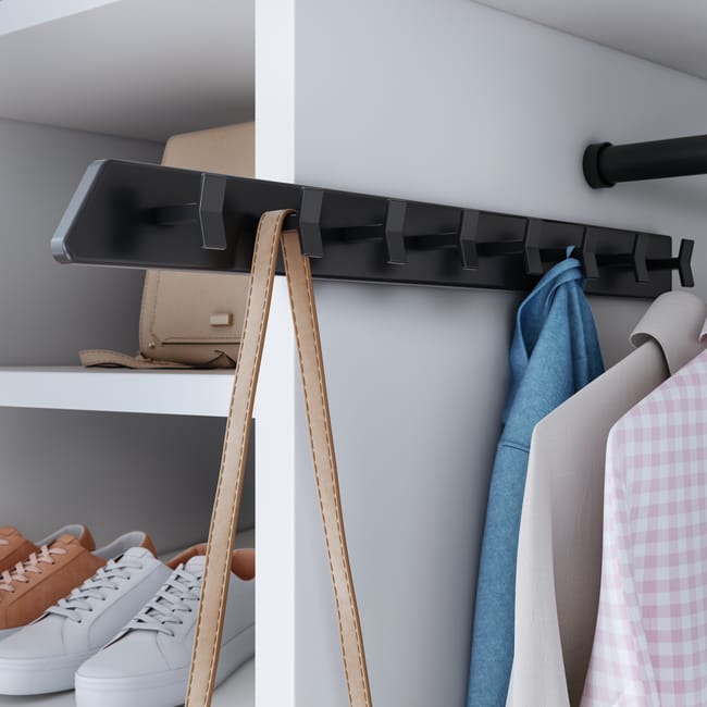 Portaperchas extraible SPACEO Home 6.8cm Negro Leroy Merlin