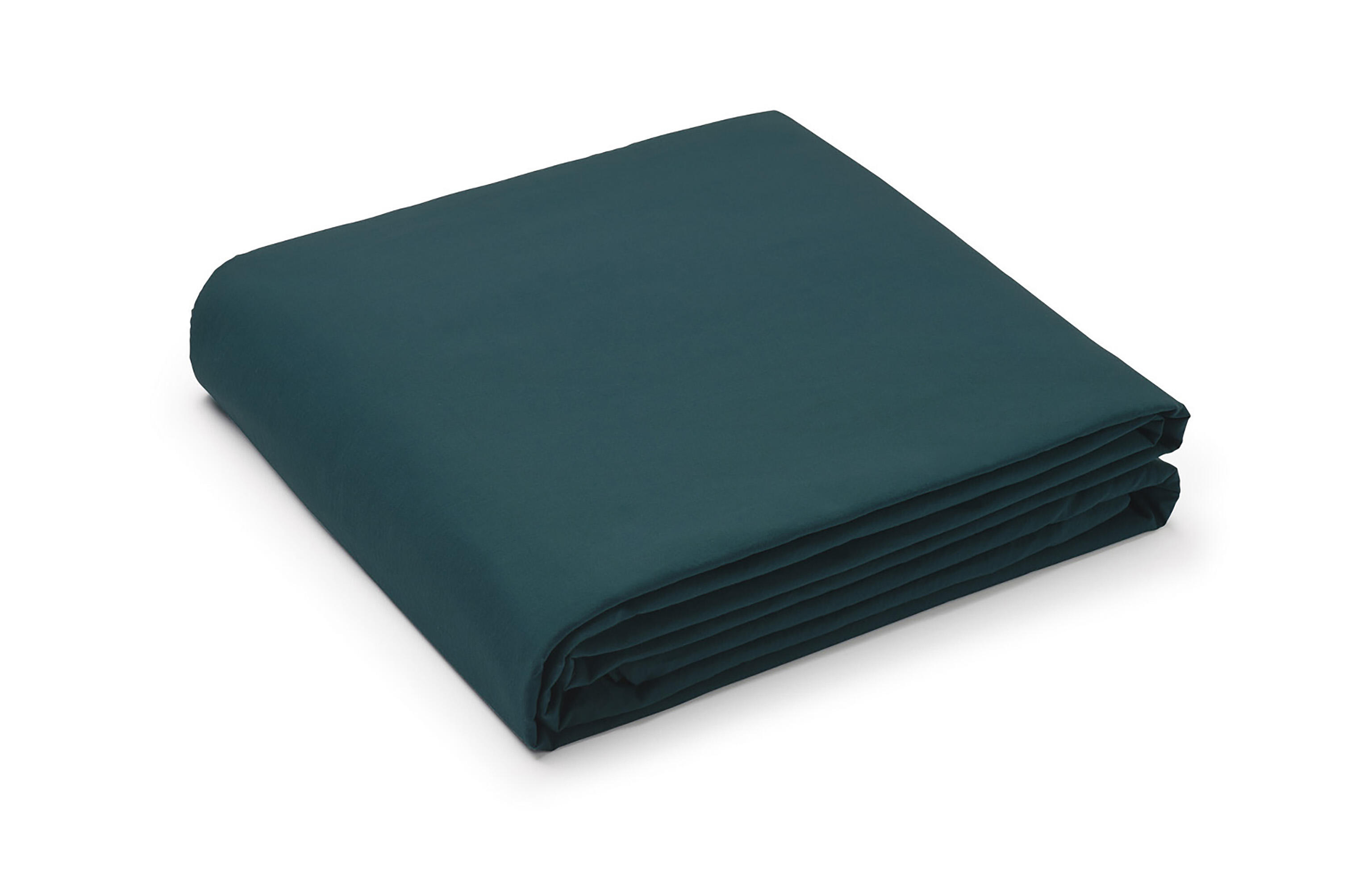 Sábana encimera wash garment percal 200 hilos verde azulado para cama de 90 cm