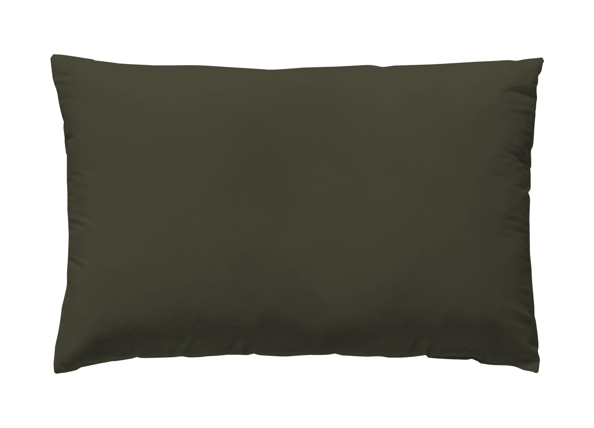 Funda de almohada wash grament algodón 200 hilos verde oliva 45 x 125 cm