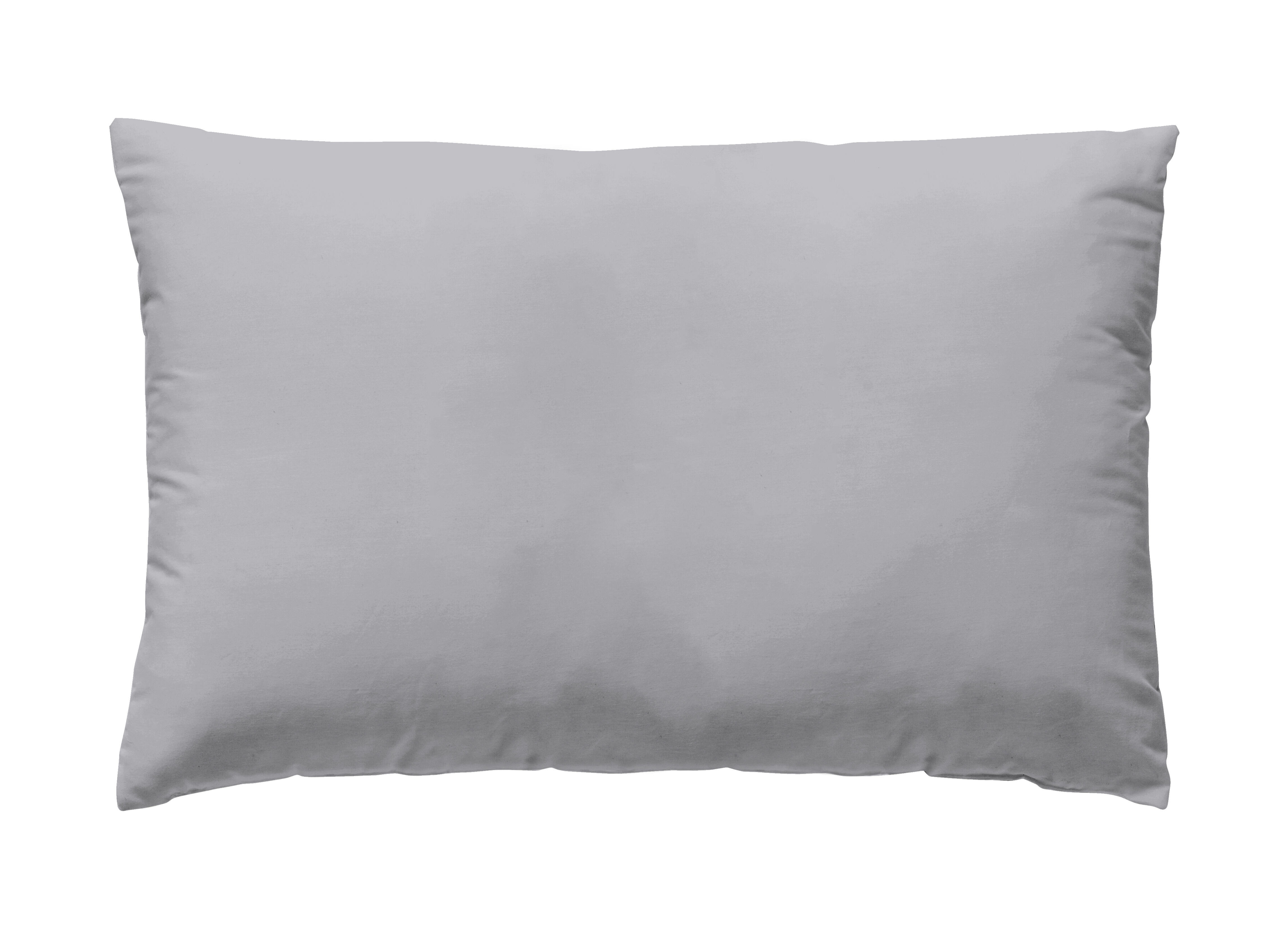 Funda de almohada wash garment algodón 200 hilos gris perla 50 x 75 cm