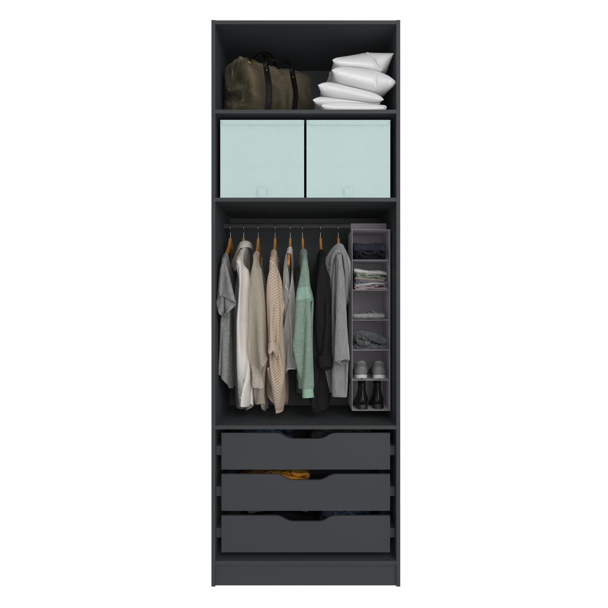 Kit cajón interior para módulo de armario SPACEO HOME gris 80x16x60 cm