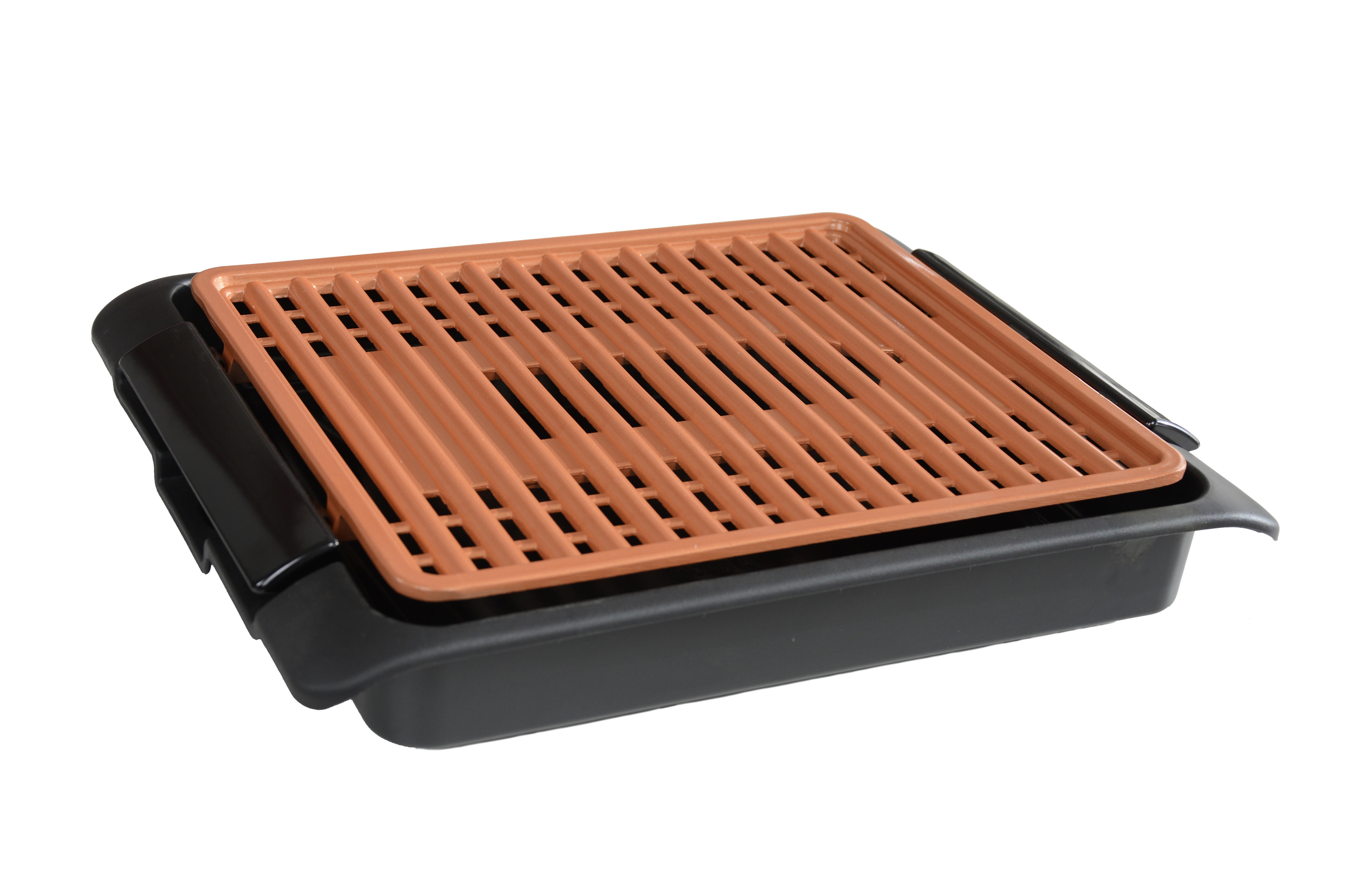 Plancha eléctrica starlyf smokefree copper grill para 4 personas de 1250 w