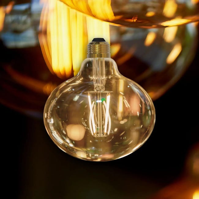 Bombilla LED Filamento estándar E27 5W cristal ámbar - Regulable