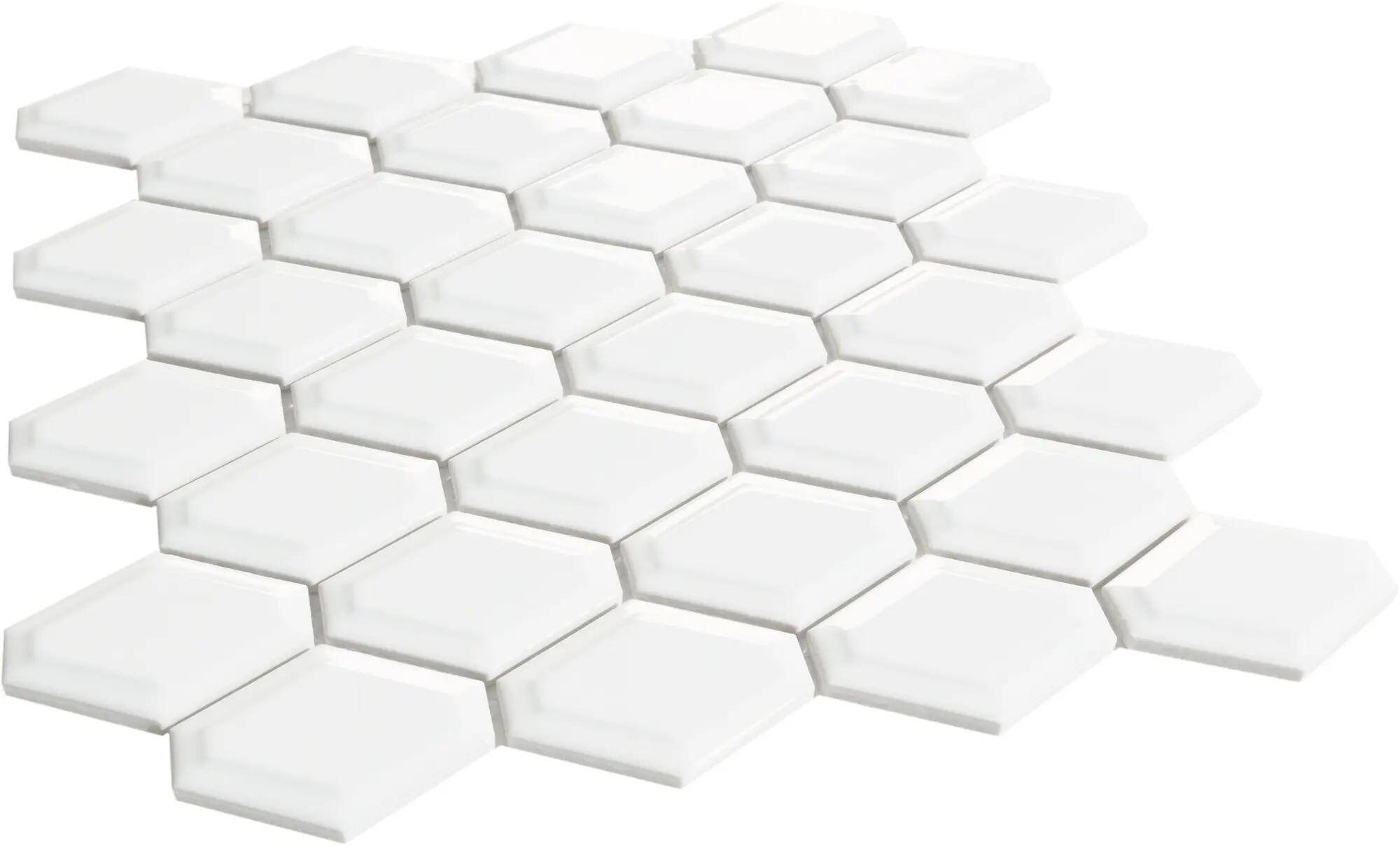 Mosaico tech honeycomb 25.9x27.5 cm blanco