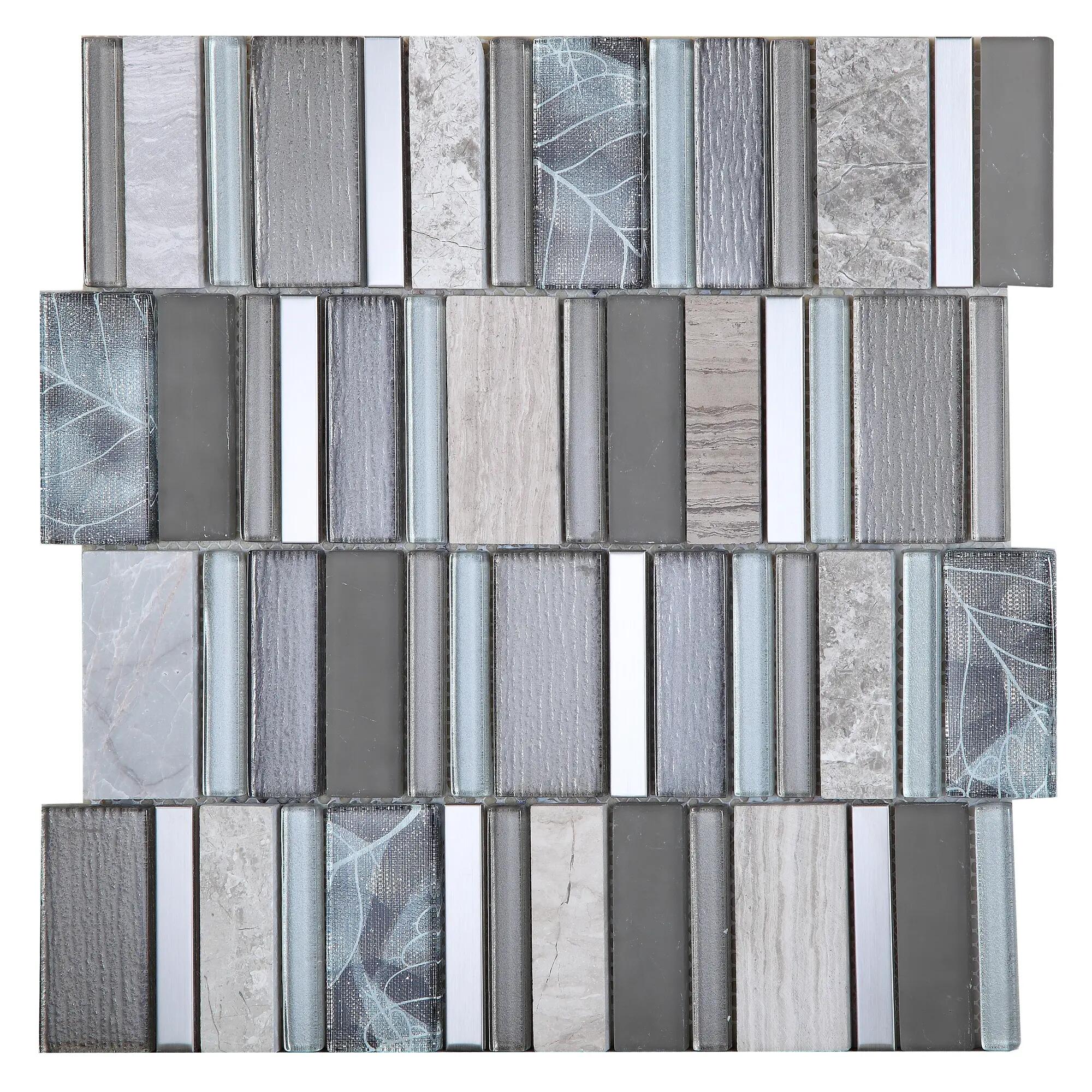 Mosaico stripes 30.7x32 cm gris