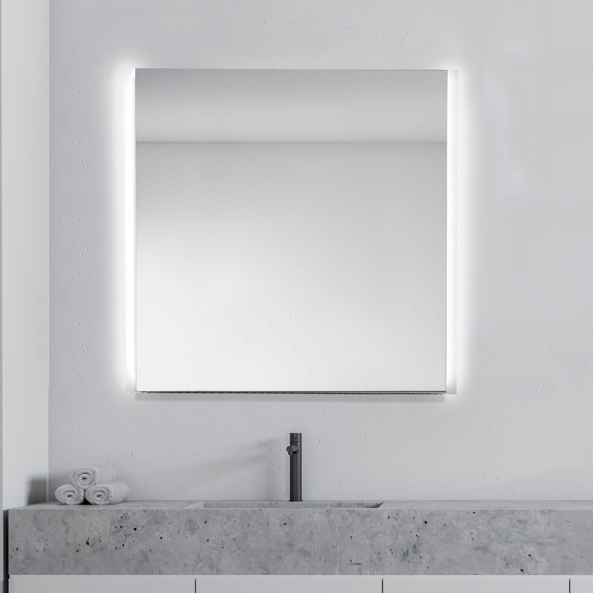 Espejo de baño con luz LED National 80x80 cm, Leroy Merlin