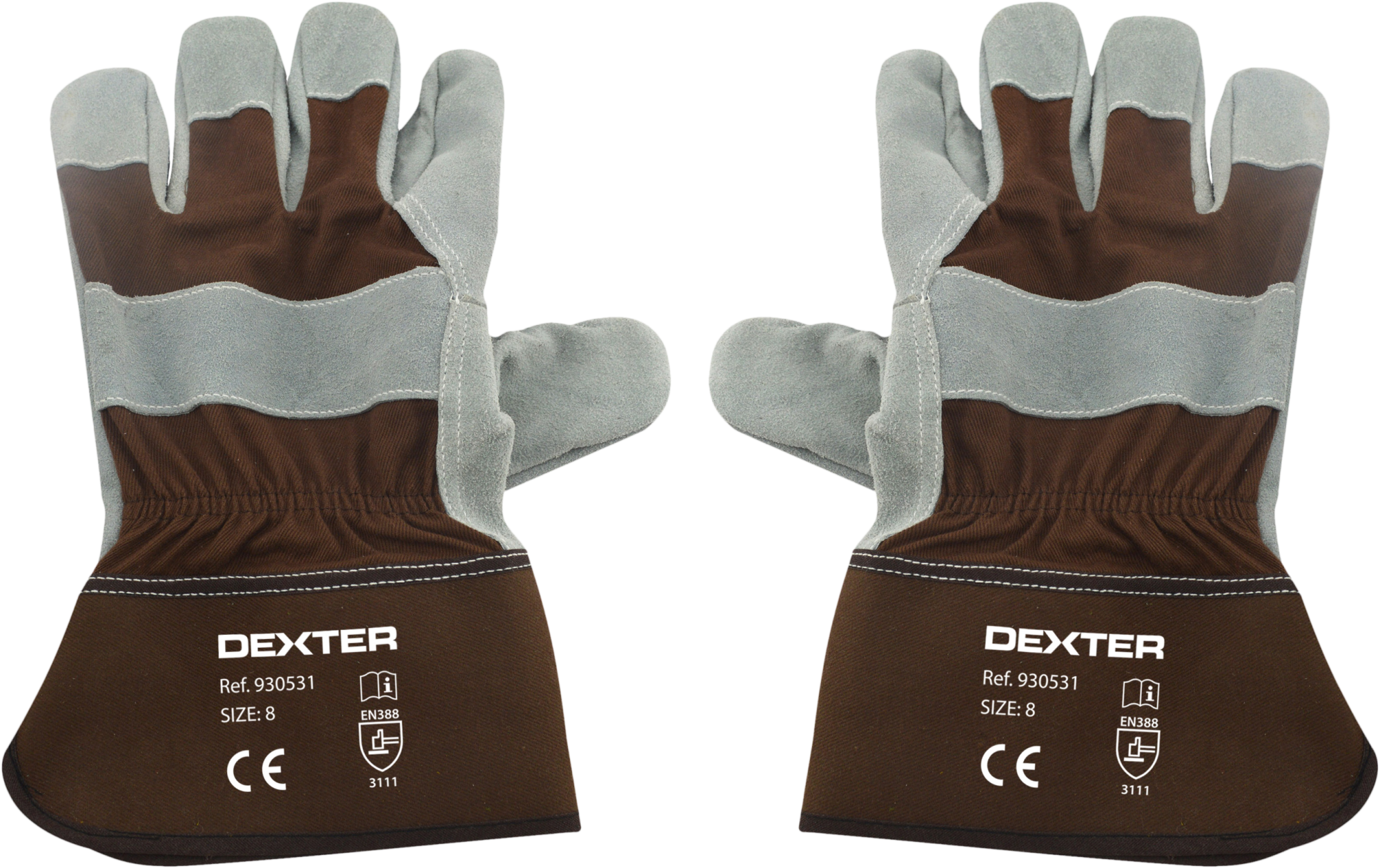Guantes dexter piel reforzado interior algodón t 8 / m
