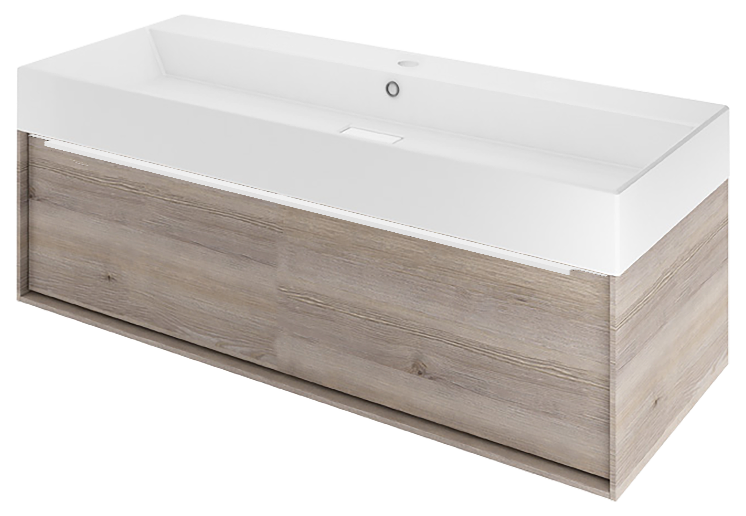 Pack de mueble de baño con lavabo neo roble gris 90x48 cm