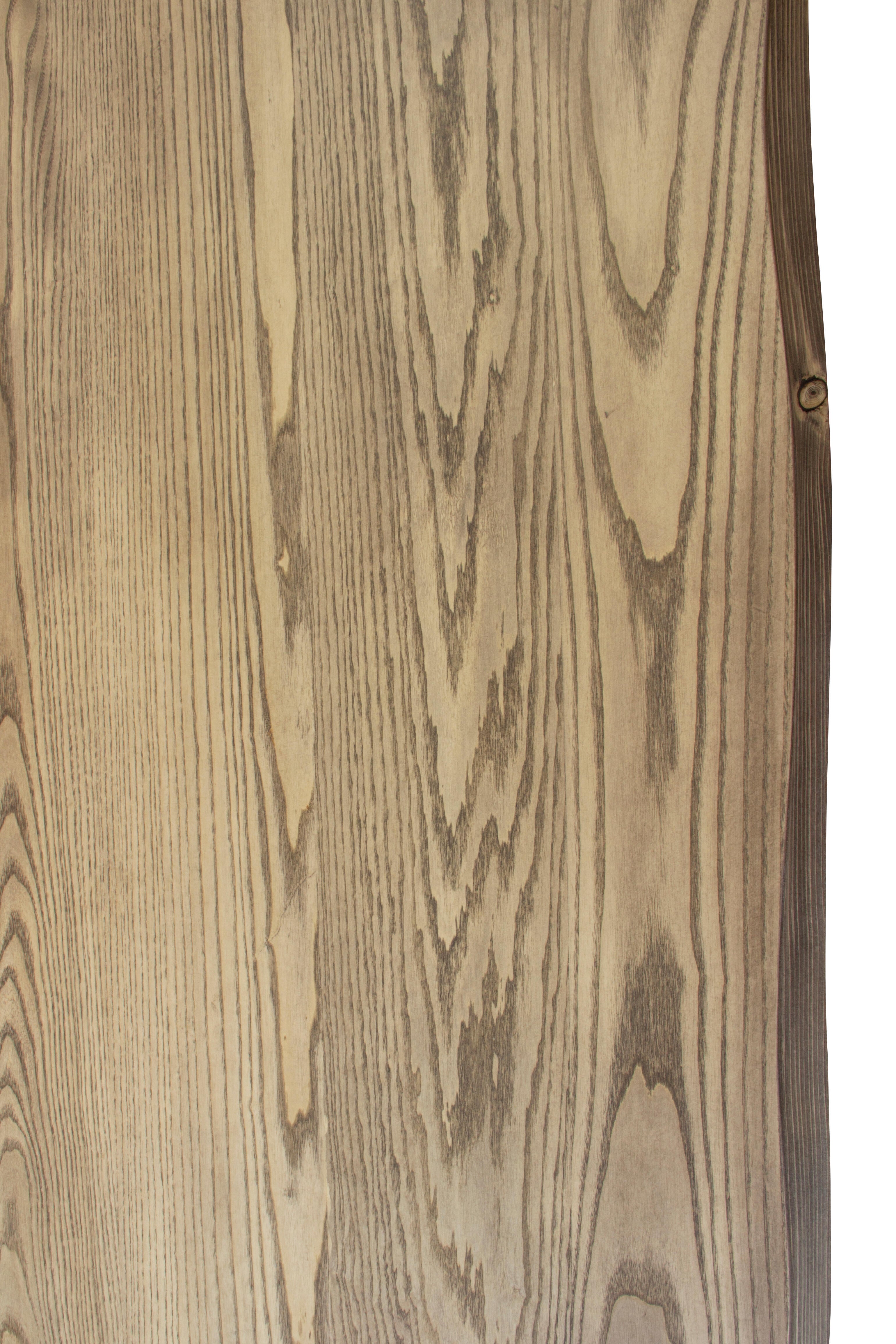 Tablero mesa rechapado en madera de fresno 92,5x185x4,8 cm lados forma árbol