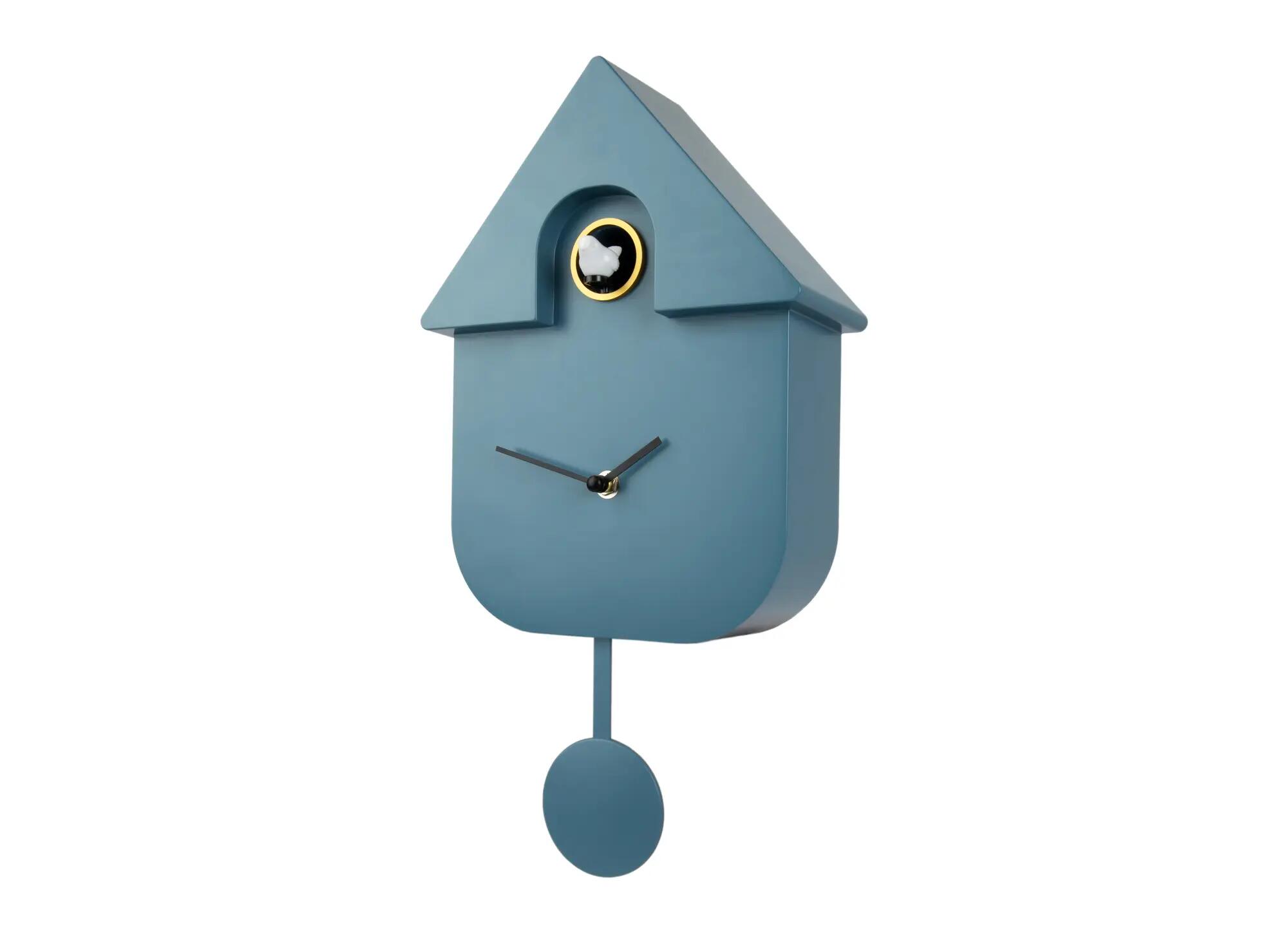 Reloj de pared cuccko fisura con forma de casa azul