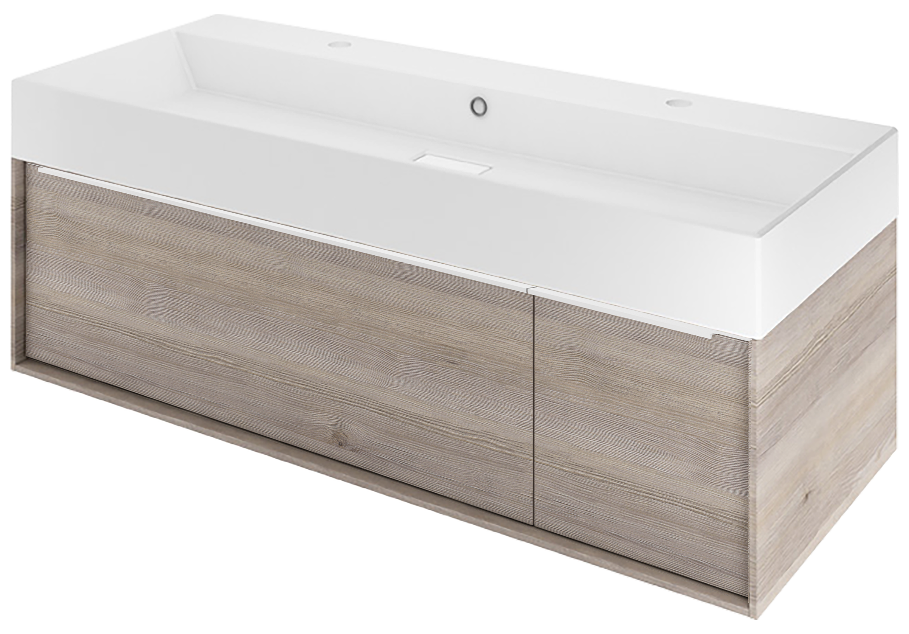 Pack de mueble de baño con lavabo neo roble gris 120x48 cm