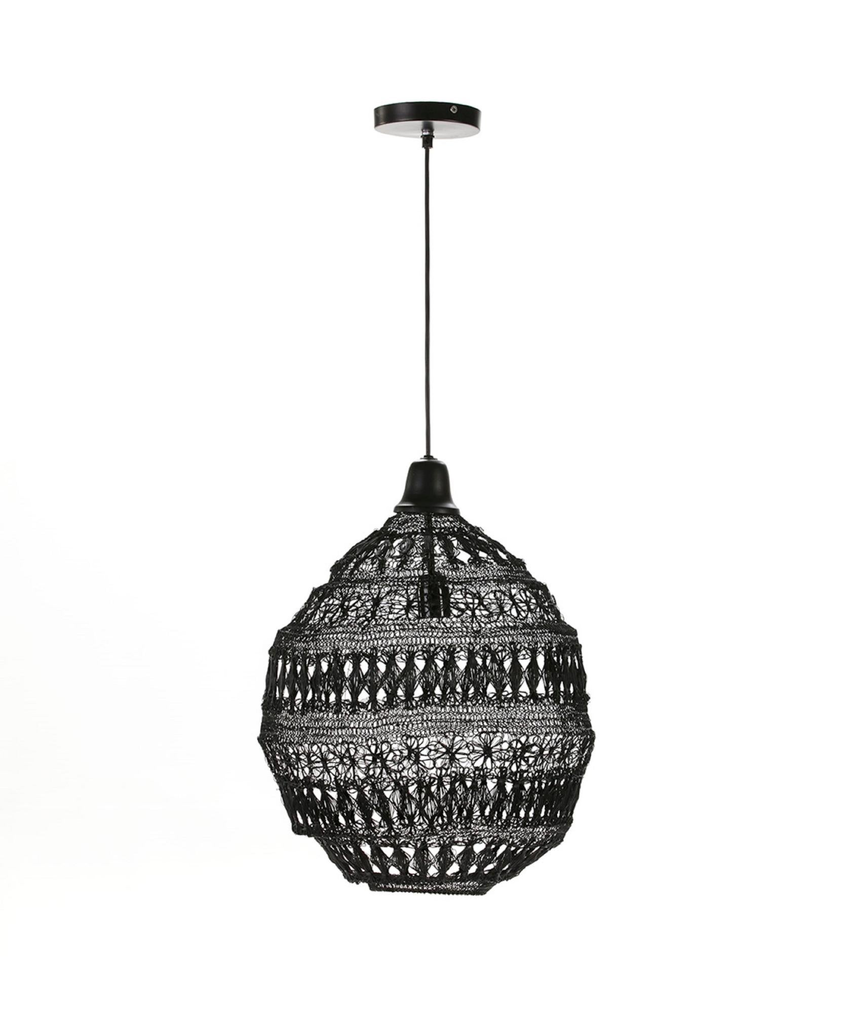 Lámpara de techo bali e27 metal negro 40 cm de diámetro