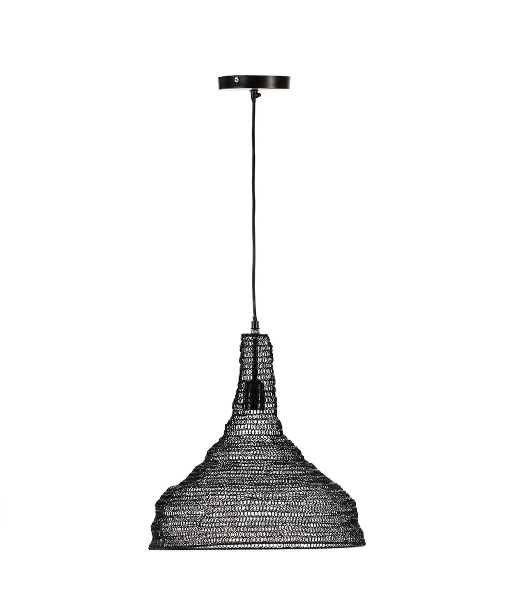 Lámpara de techo fidji e27 negro 37 cm de diámetro