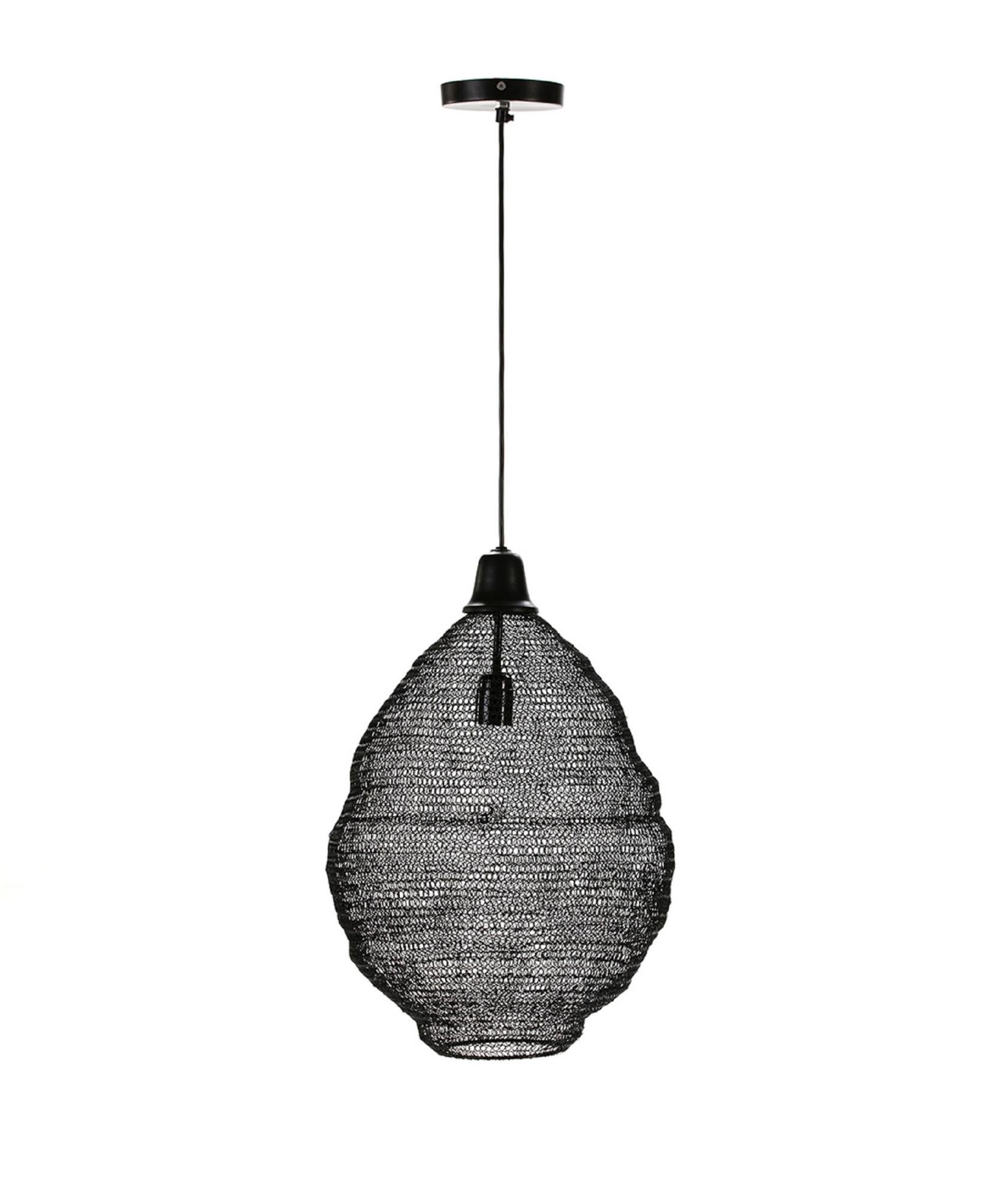 Lámpara de techo tíbet e27 negro 37 cm de diámetro