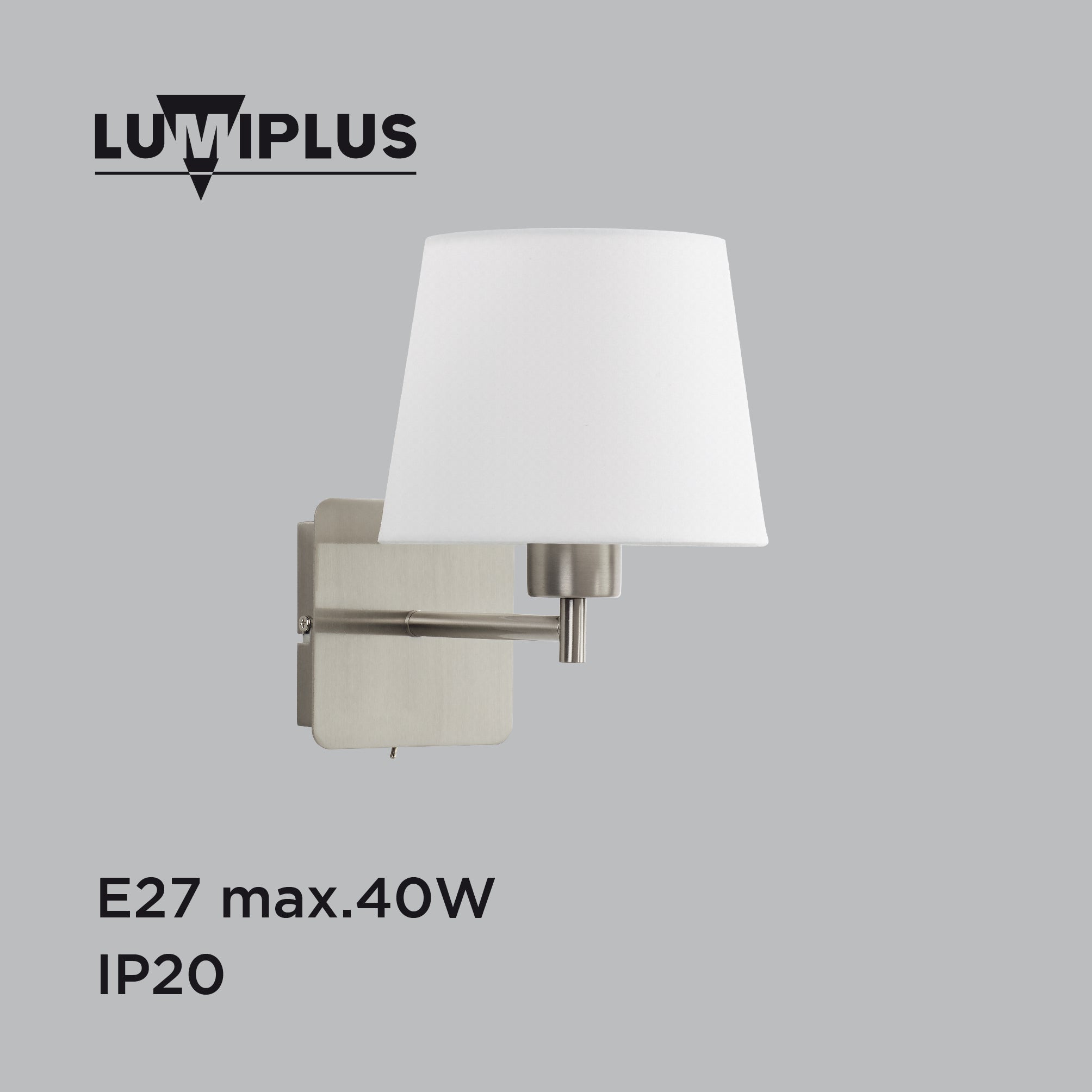 Aplique lumiplus mailand e27 cromo mate