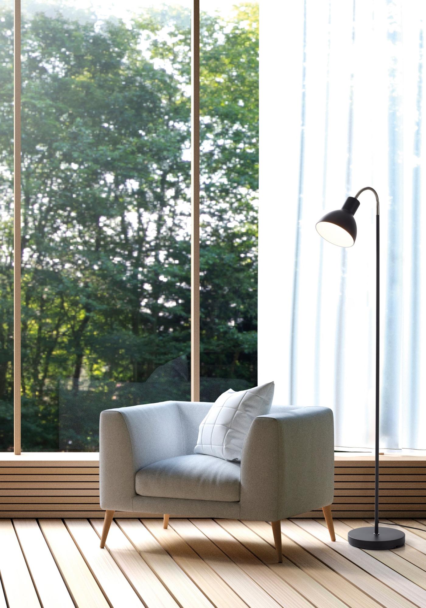 Lámpara de pie LUMIPLUS cigno blanco mate Leroy Merlin