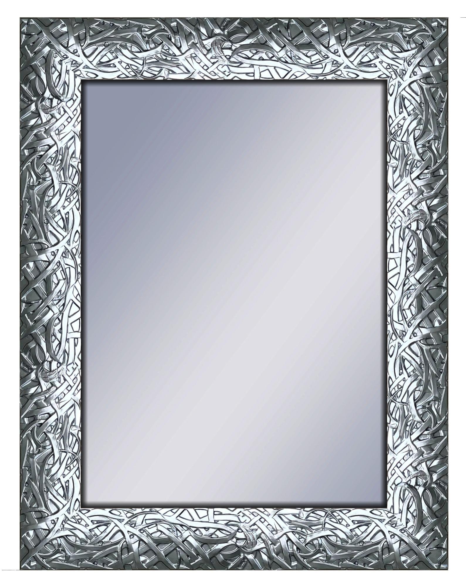 Espejo enmarcado rectangular dylan plomo acero 70 x 90 cm